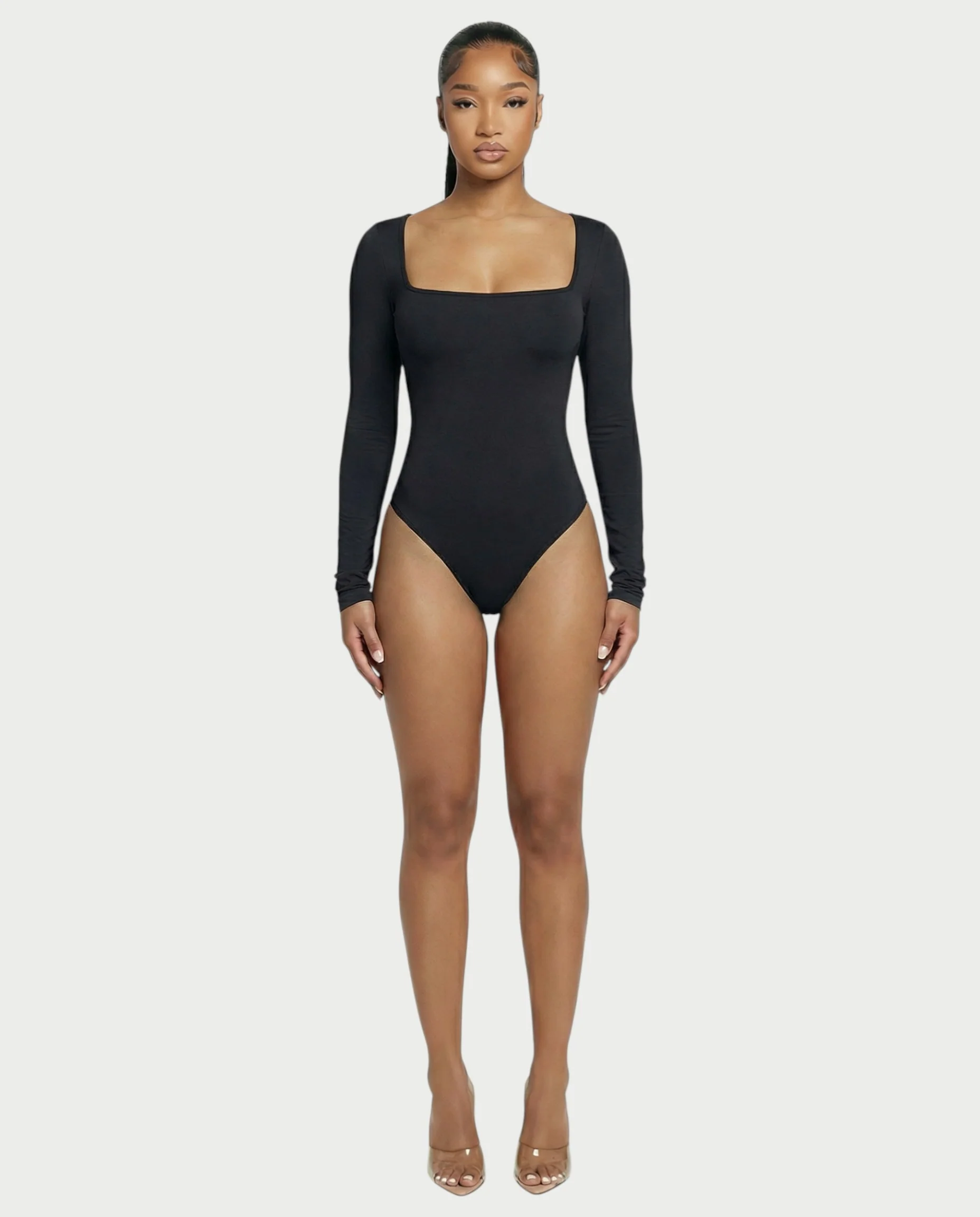 Square Neck Long Sleeve Bodysuit - Image 14