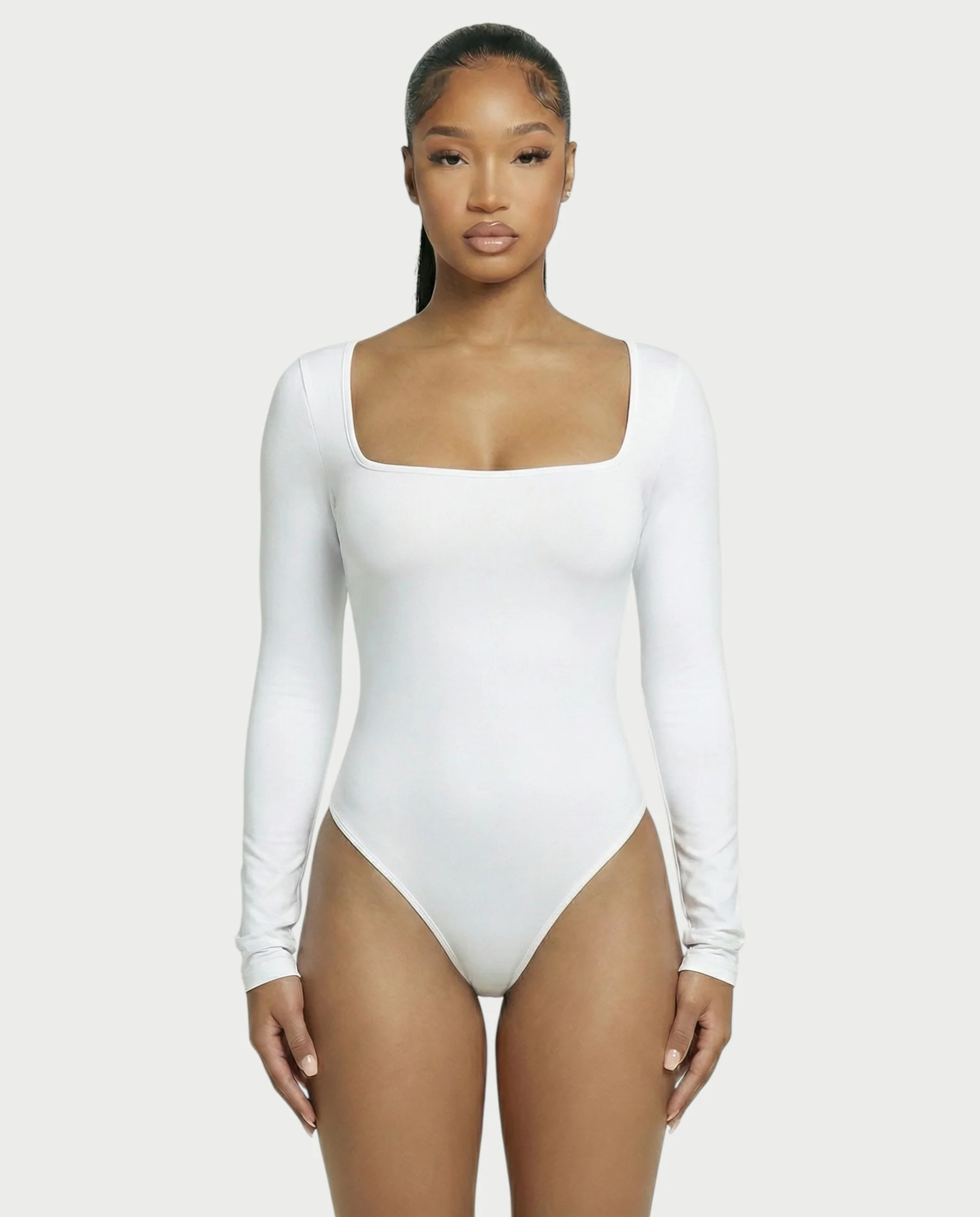 Square Neck Long Sleeve Bodysuit - Image 16