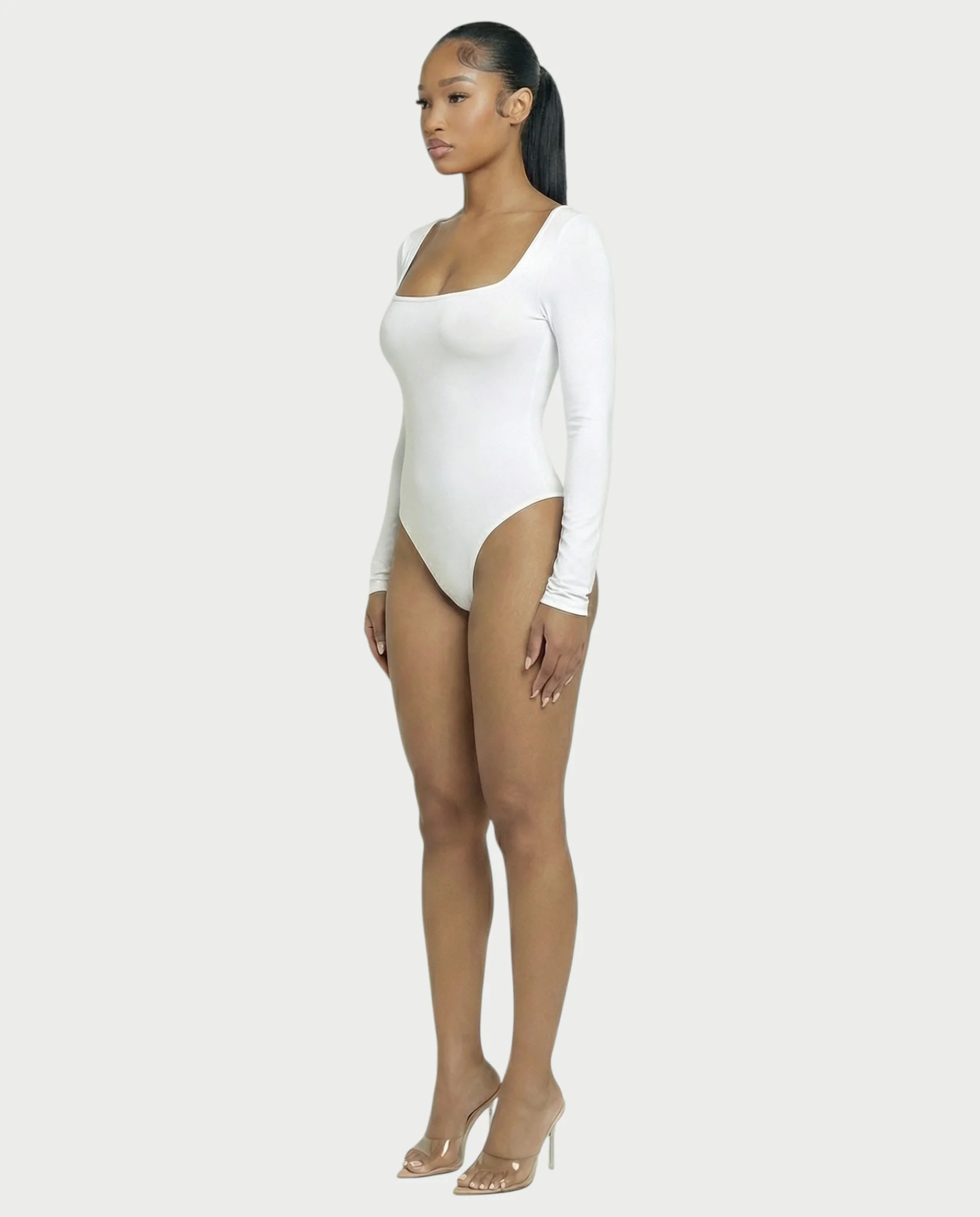 Square Neck Long Sleeve Bodysuit - Image 18