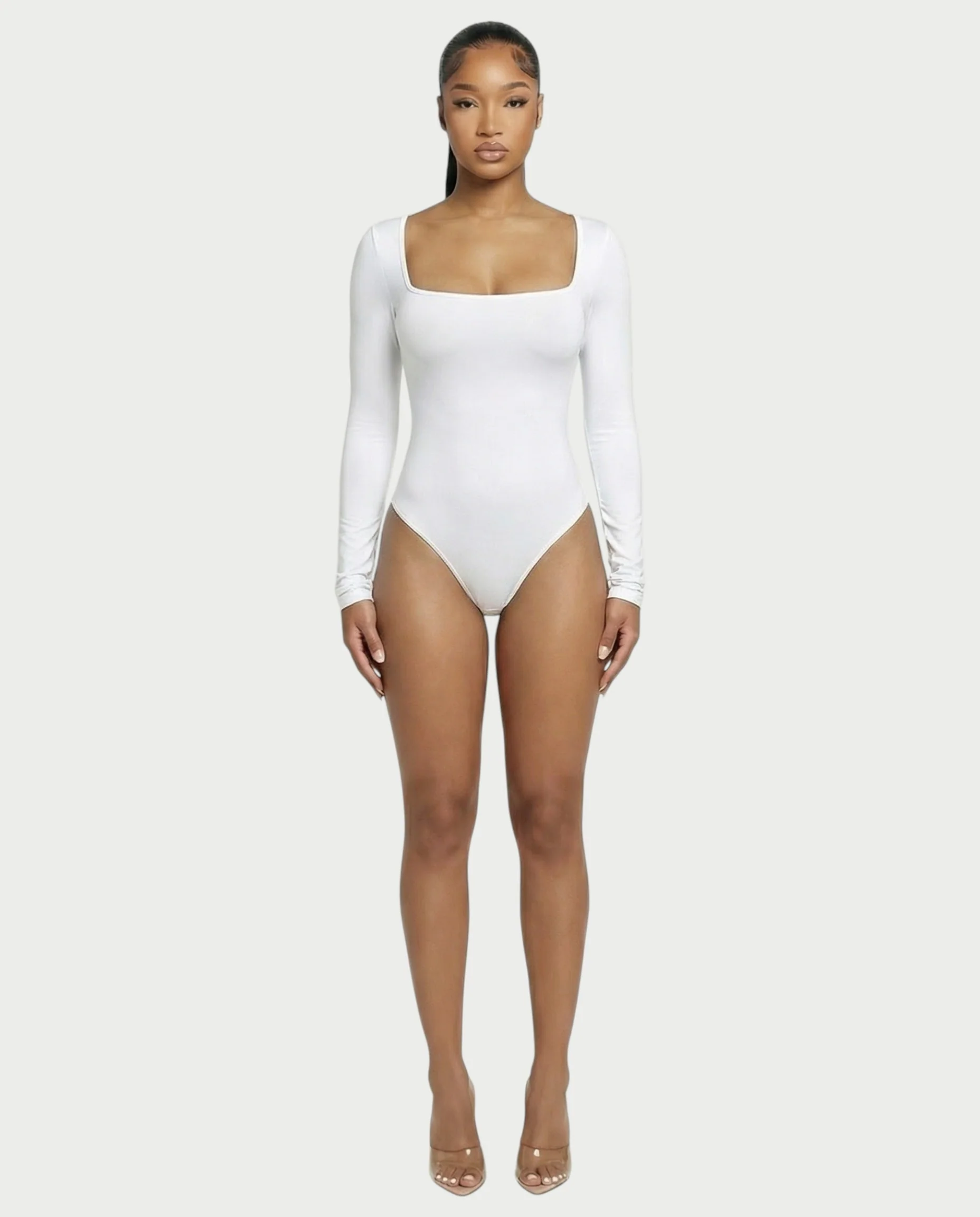 Square Neck Long Sleeve Bodysuit - Image 19
