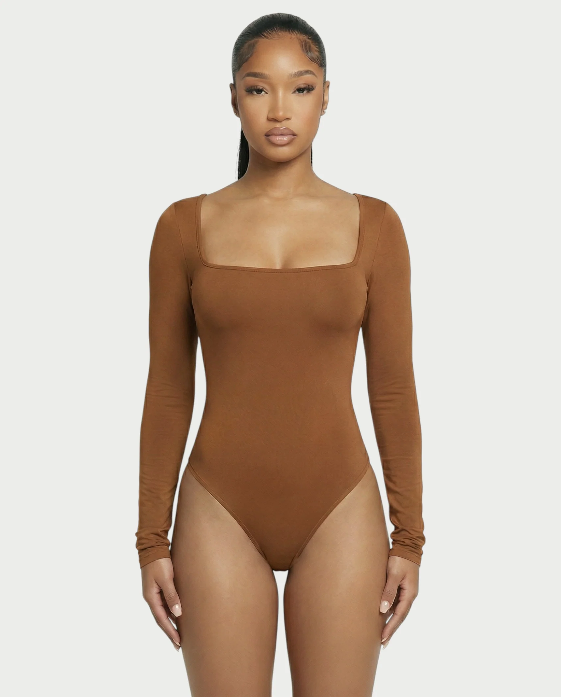 Square Neck Long Sleeve Bodysuit - Image 6