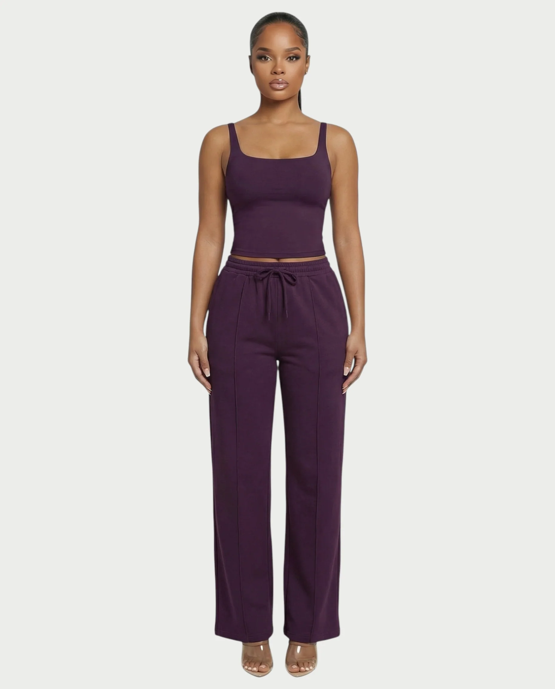Square Neck Seamless Tank Top - Image 36
