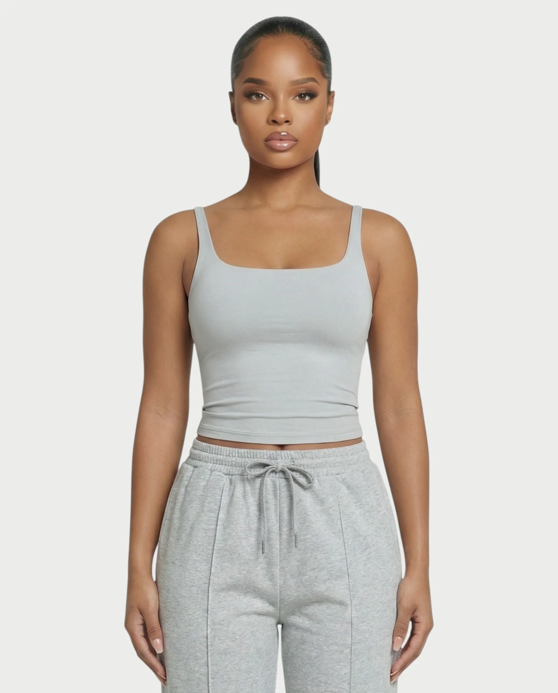 Square Neck Seamless Tank Top - Image 37