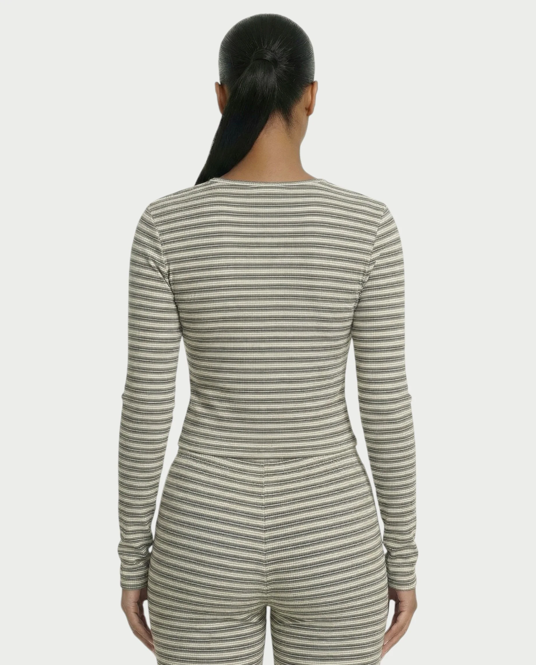 Striped Button Up Top & Drawstring Pants Set - Image 15