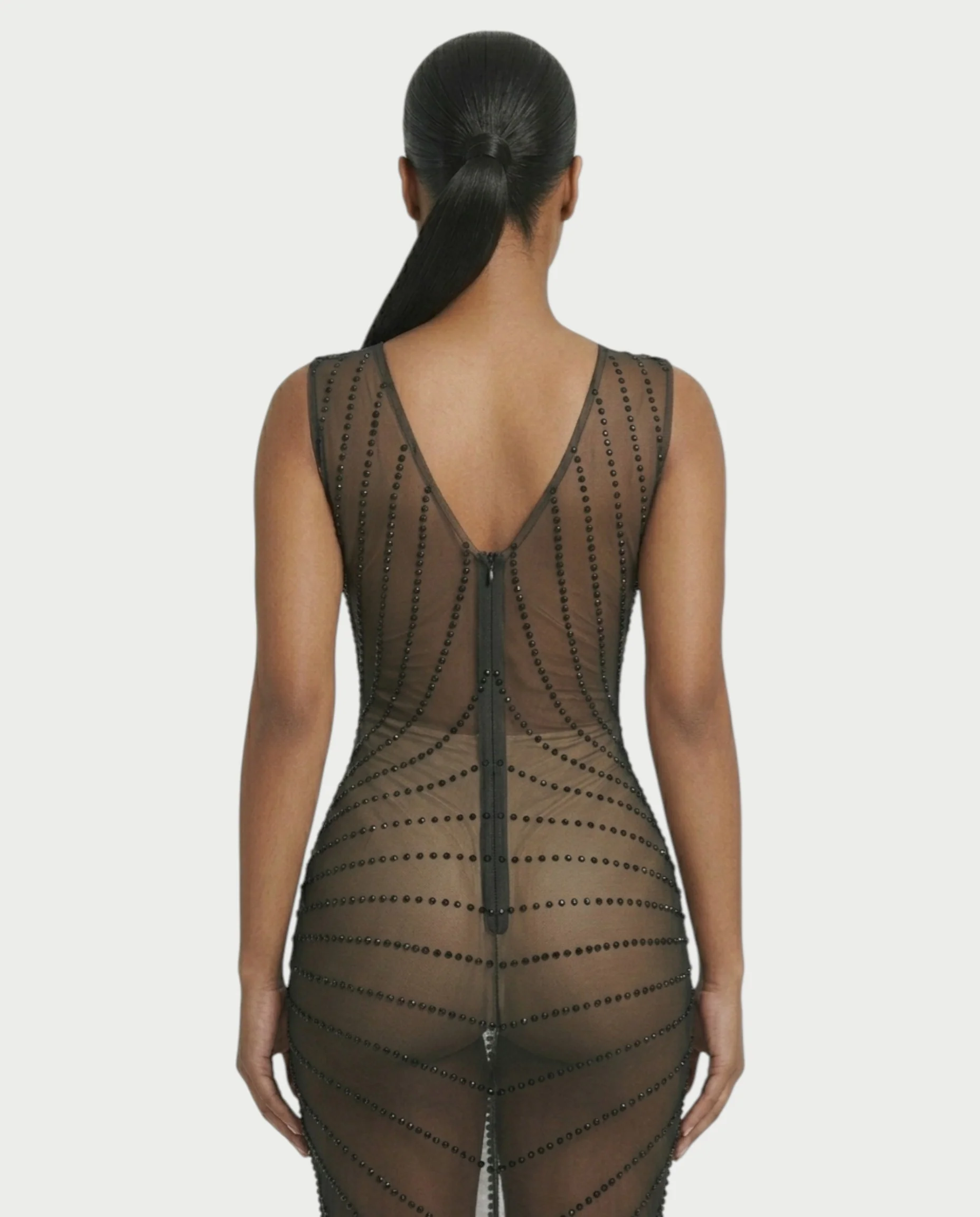 SYVON Crystal Mesh Maxi Dress - Image 5