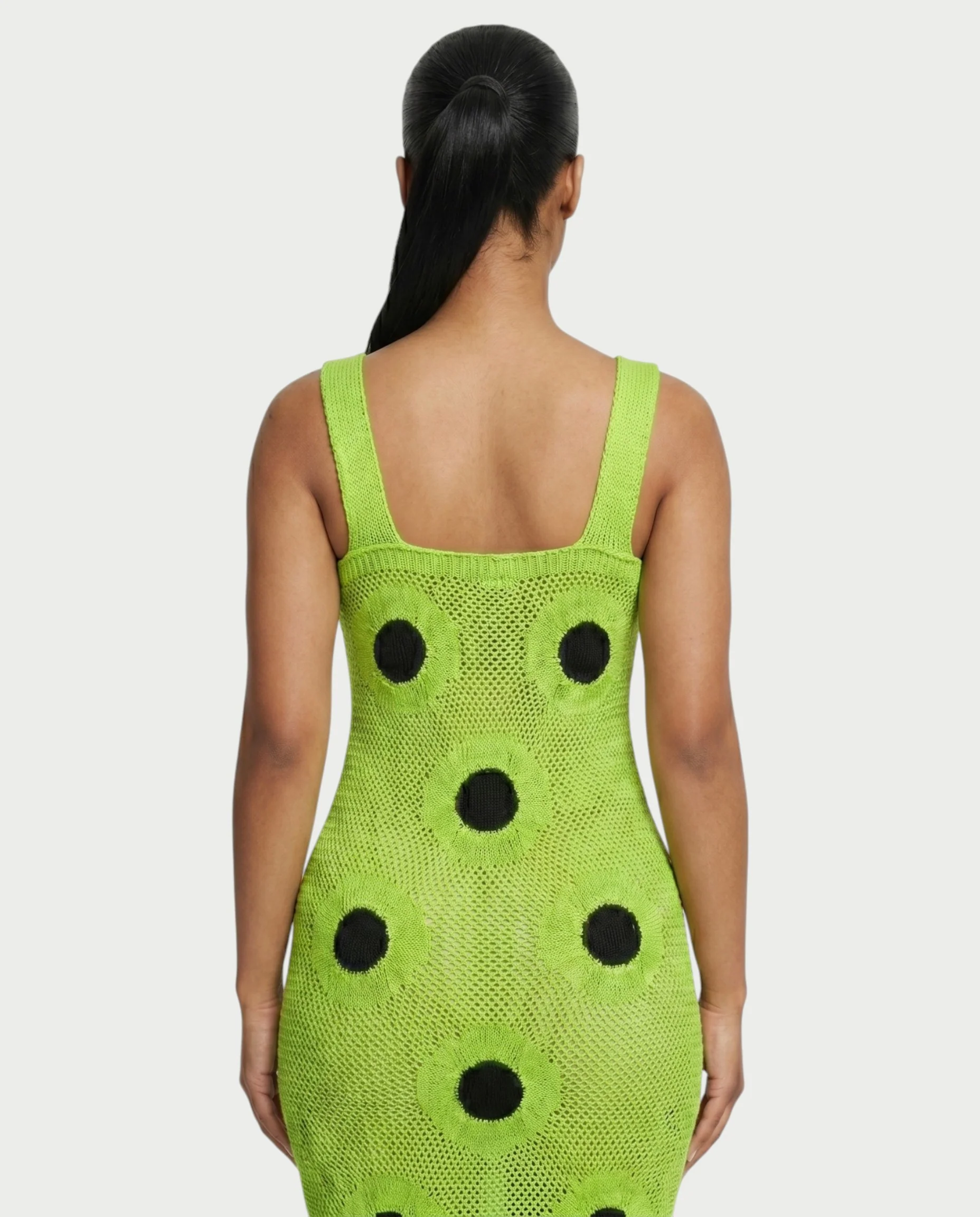 TALEYA Crochet Polka Dot Bodycon Maxi Dress - Image 10