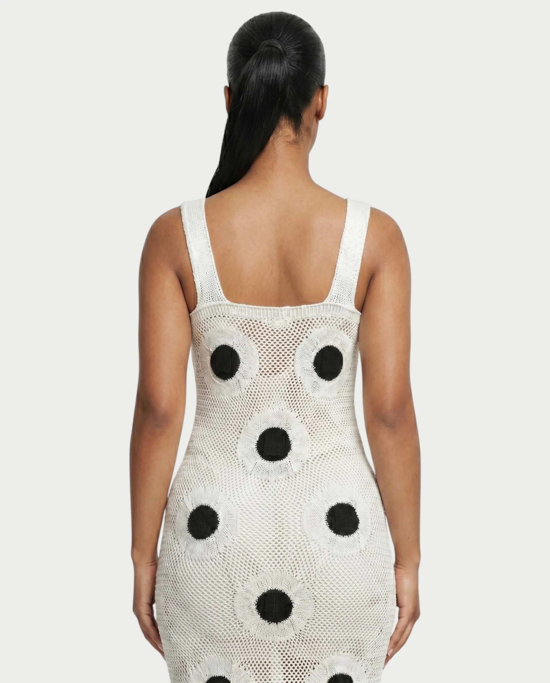 TALEYA Crochet Polka Dot Bodycon Maxi Dress - Image 15