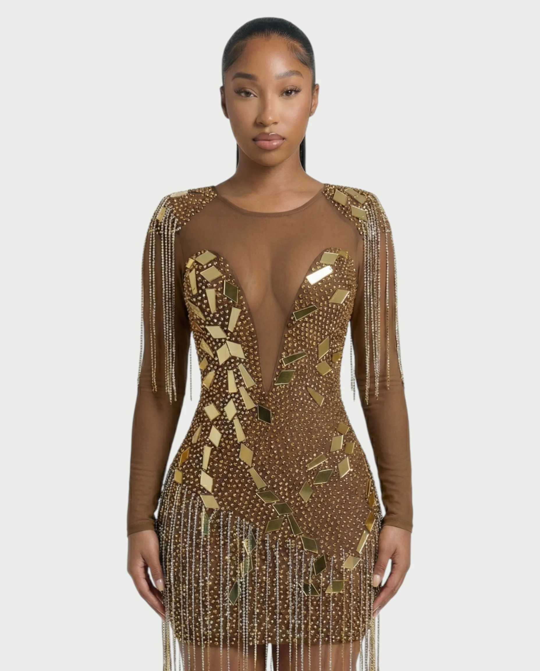 TALLIE Mirror Mosaic Mini Dress - Image 4