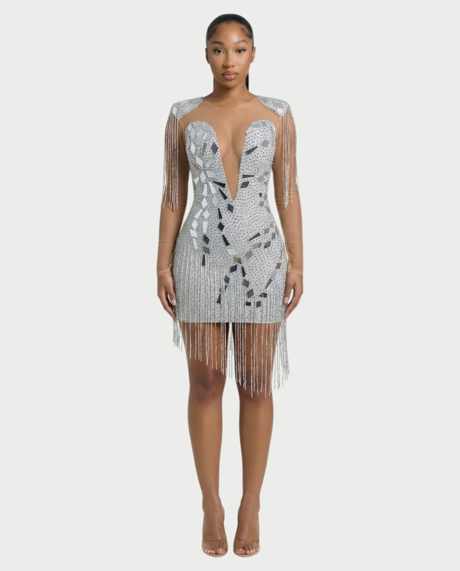 TALLIE Mirror Mosaic Mini Dress - Image 6