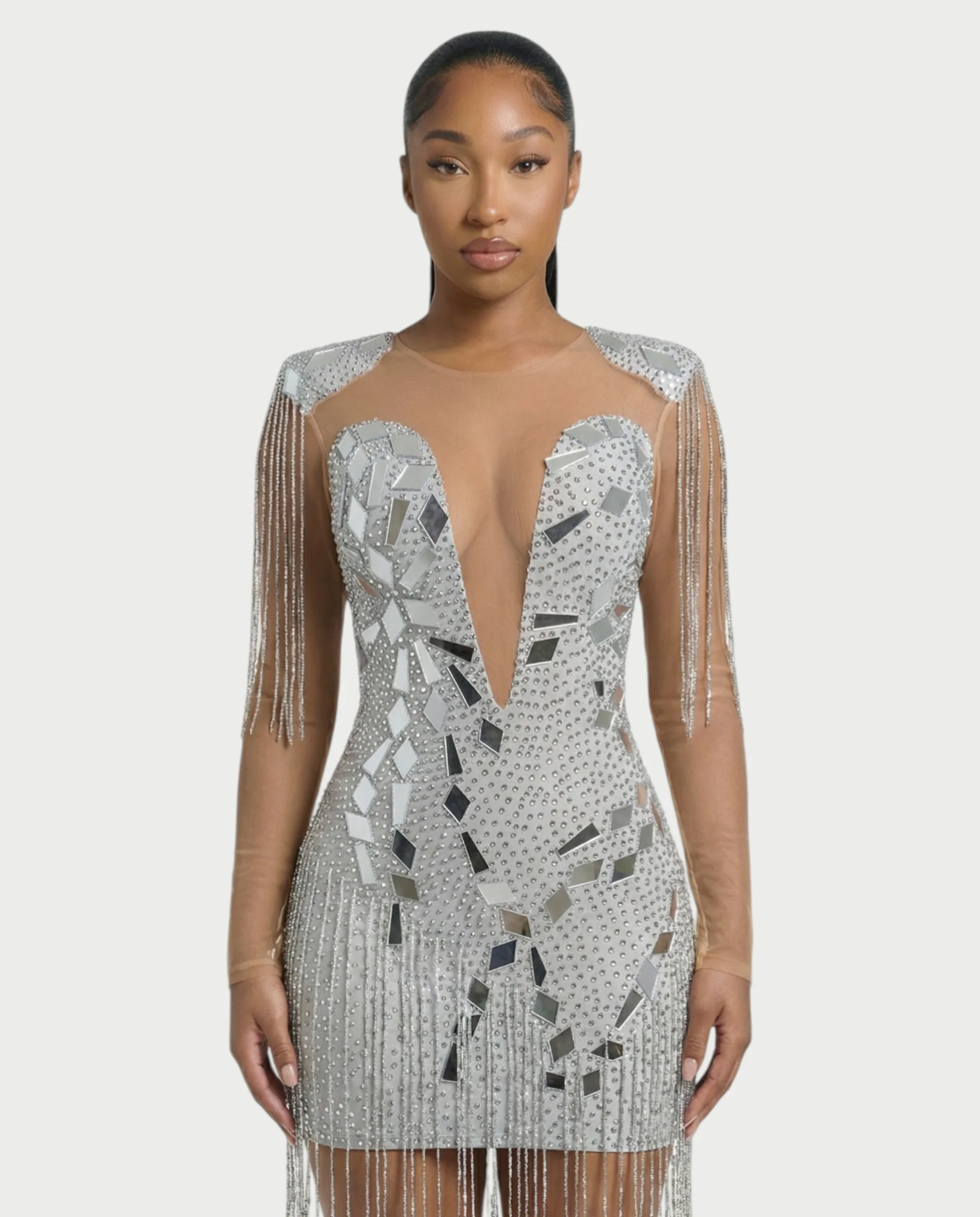 TALLIE Mirror Mosaic Mini Dress - Image 9