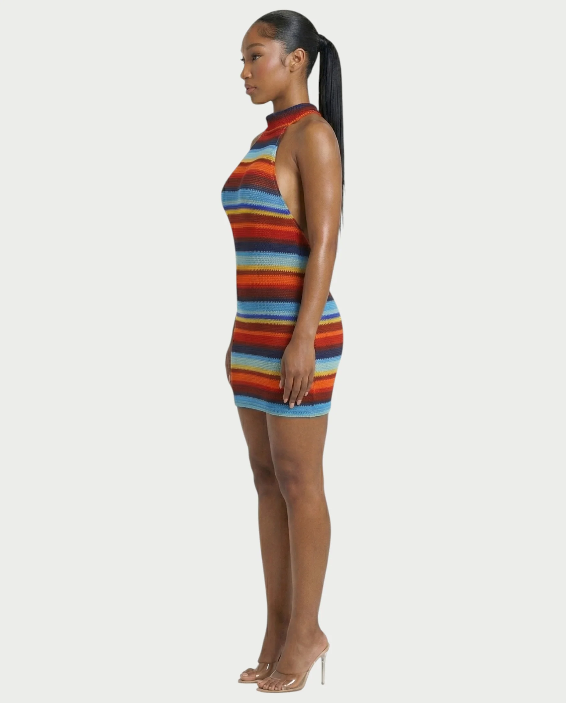 TARINA Knit Halter Tie-Back Bodycon Mini Dress - Image 13