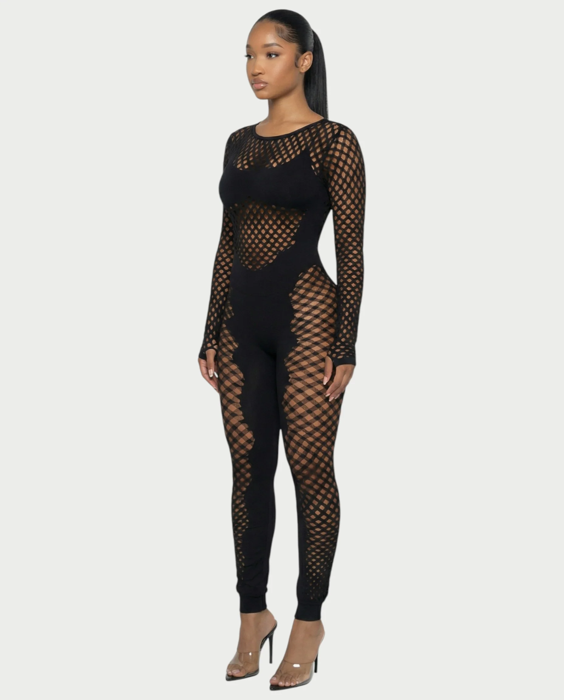 TAVORA Mesh Detail Jumpsuit - Image 3