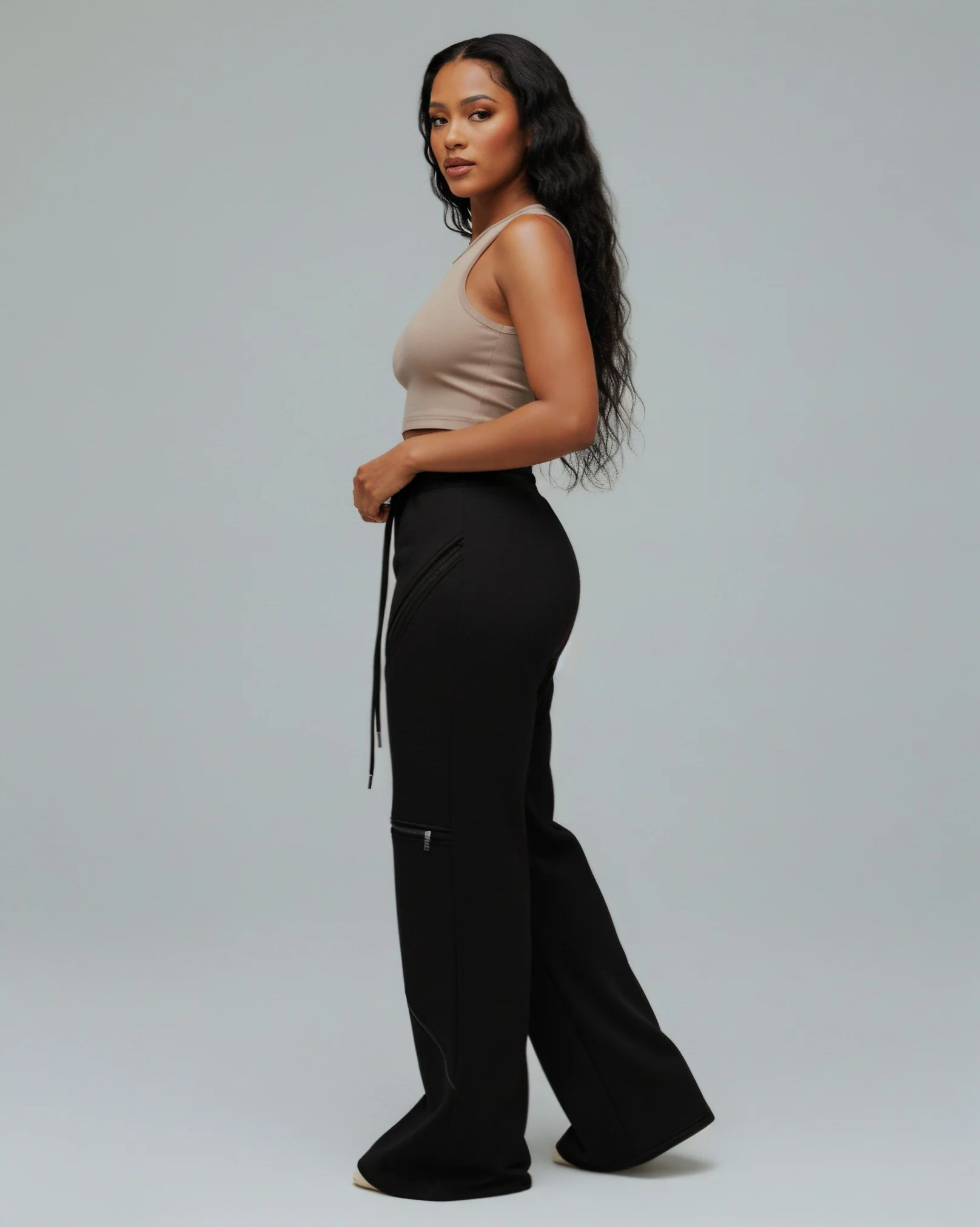 TINAY High Waist Multi-zipper Loose Pants - Image 3