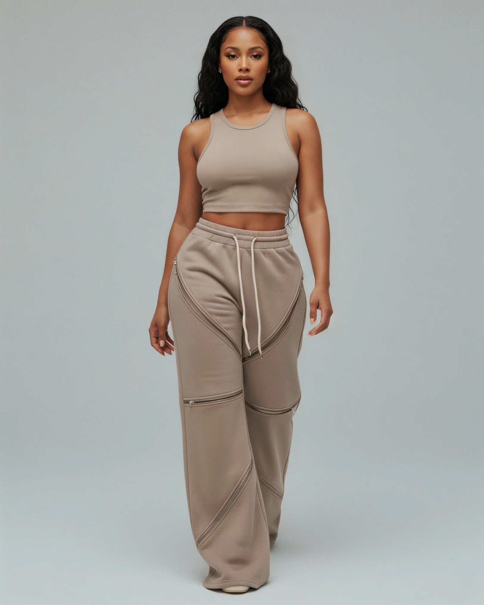 TINAY High Waist Multi-zipper Loose Pants - Image 5