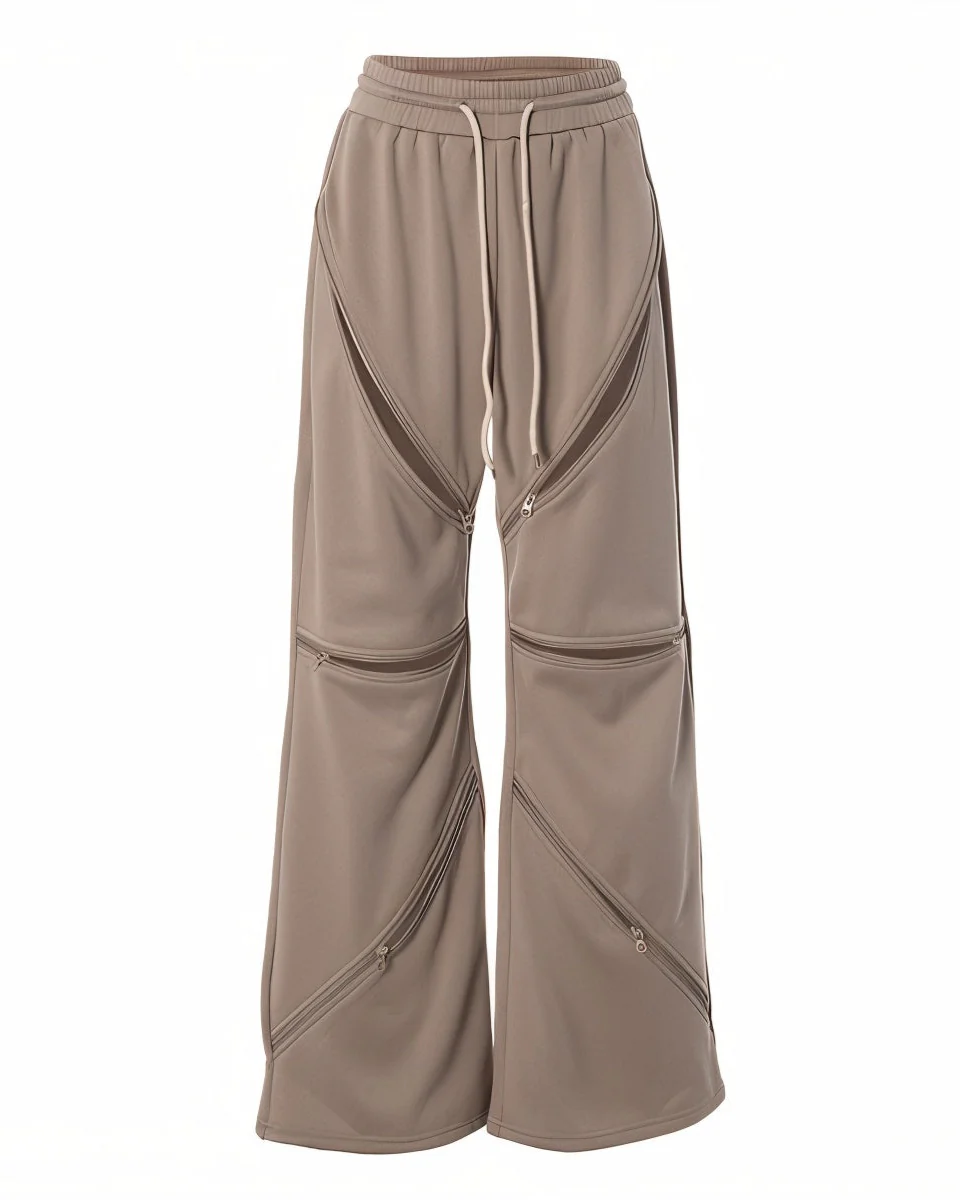 TINAY High Waist Multi-zipper Loose Pants - Image 9