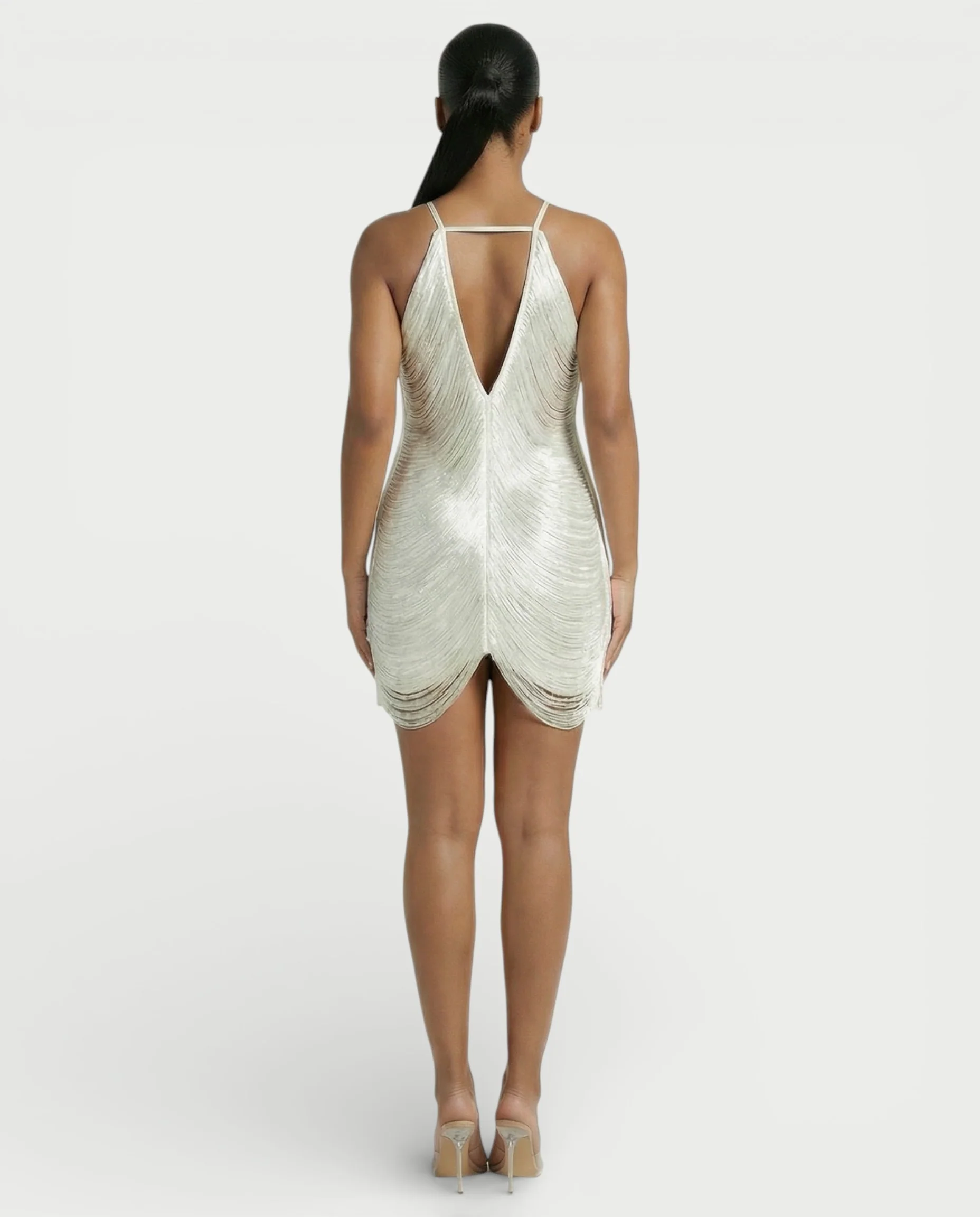 TRIZIA Halterneck Fringe Bodycon Mini Dress - Image 12