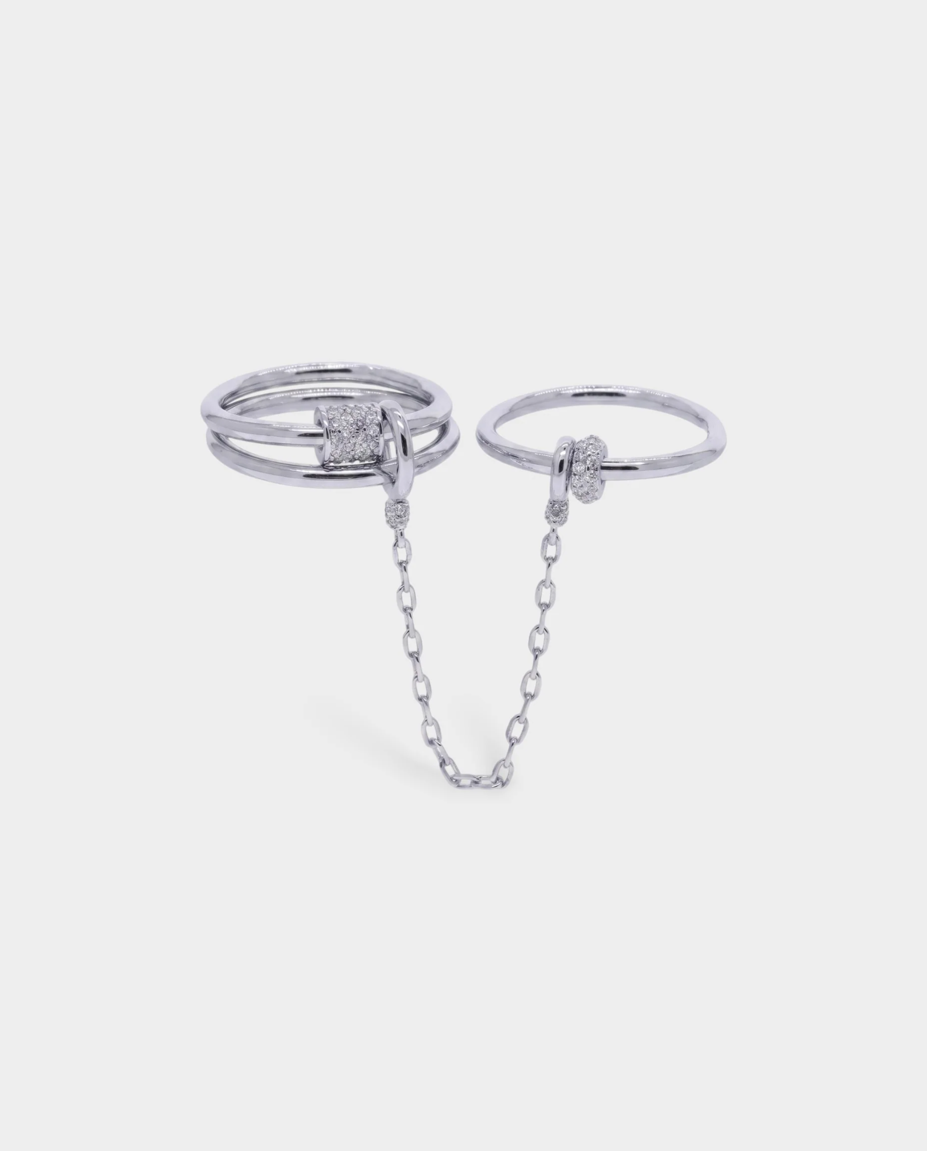 Two-Finger Crystal Pavé Bar Ring - Image 4