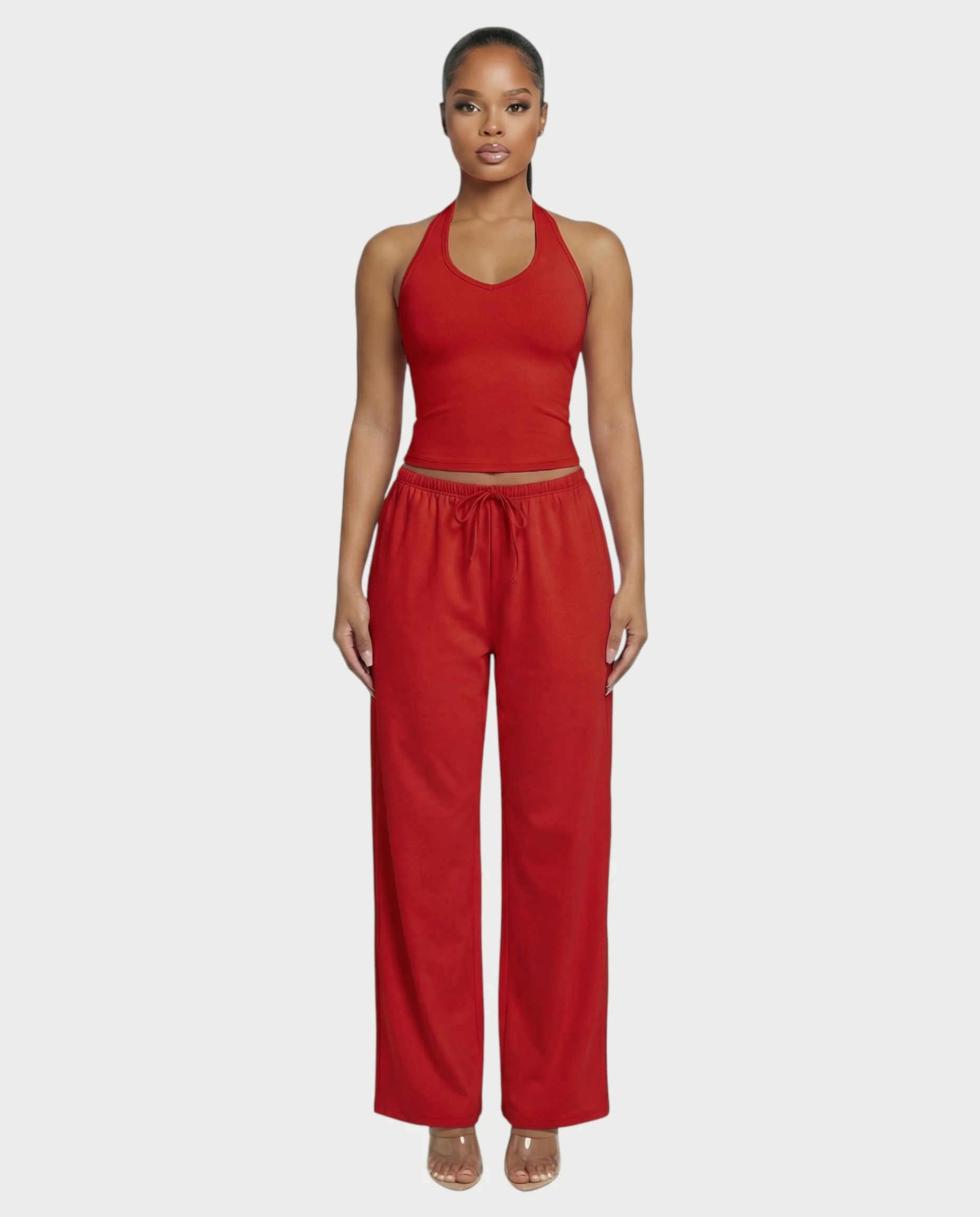 V-Neck Halter Crop Top - Image 36