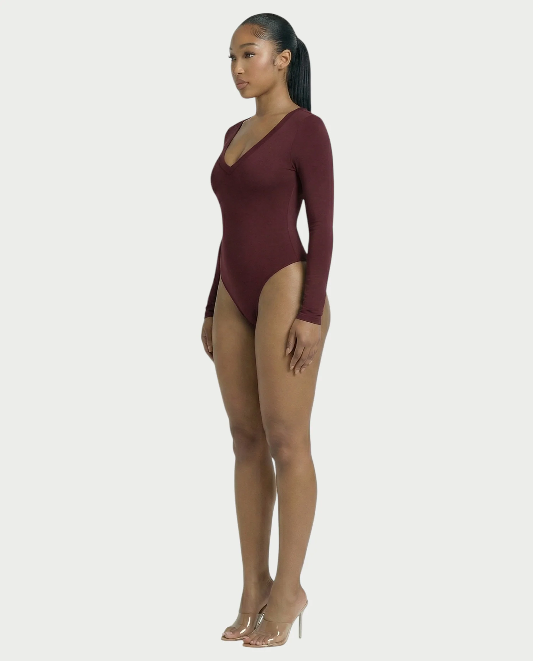 V-Neck Long Sleeve Bodysuit - Image 3