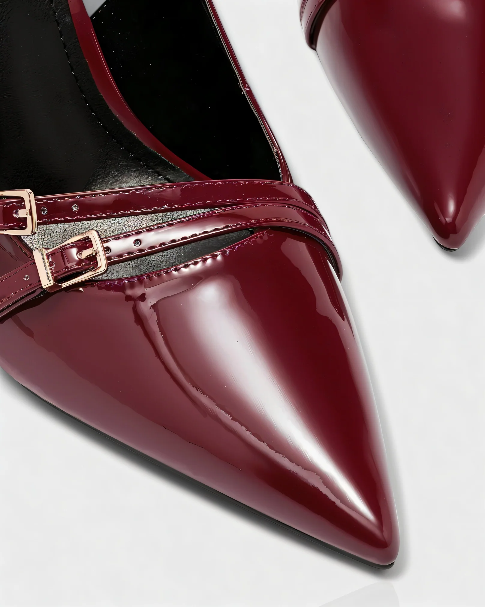 VALEN Patent Buckle Slingback Heels - Image 12