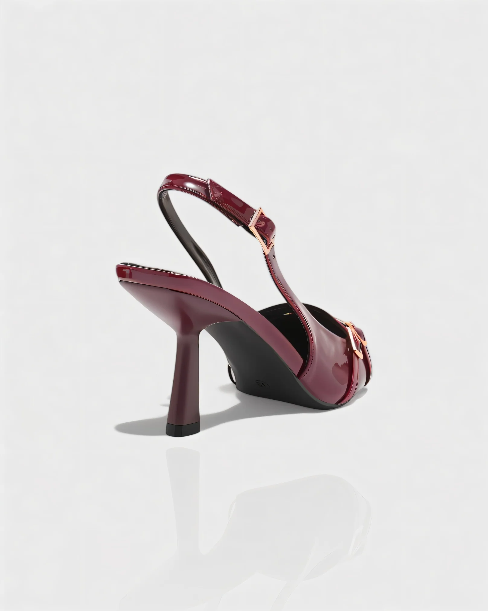 VALEN Patent Buckle Slingback Heels - Image 9