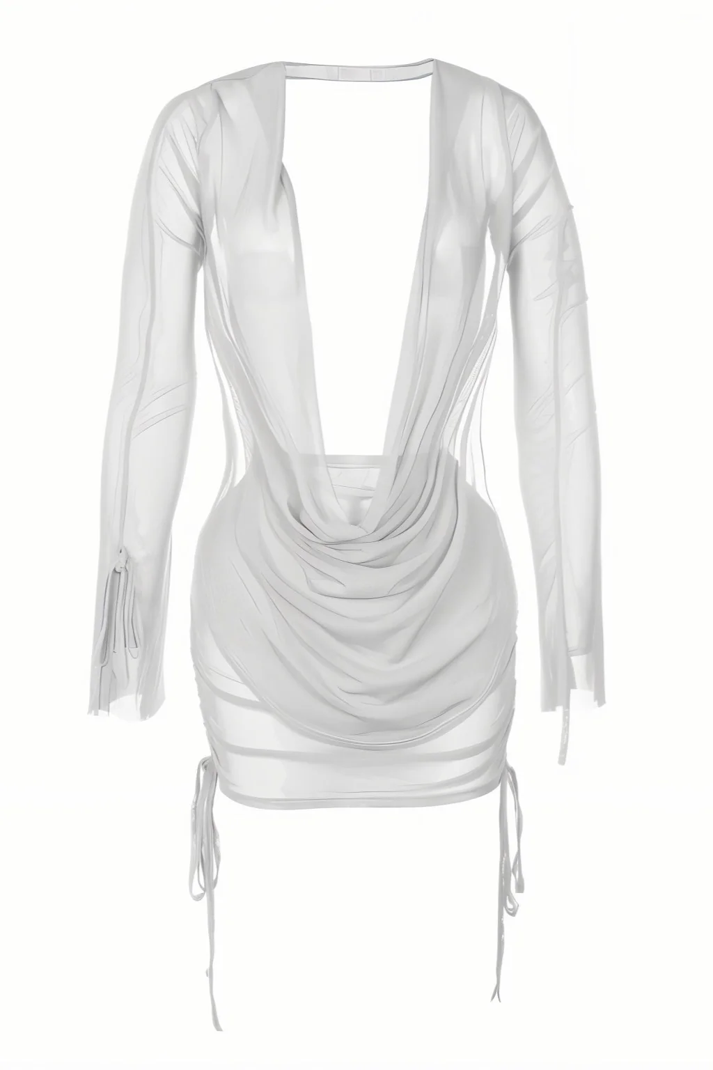 VALERIA Tie-up Mesh Gauze Pleated Skirt Set - Image 5