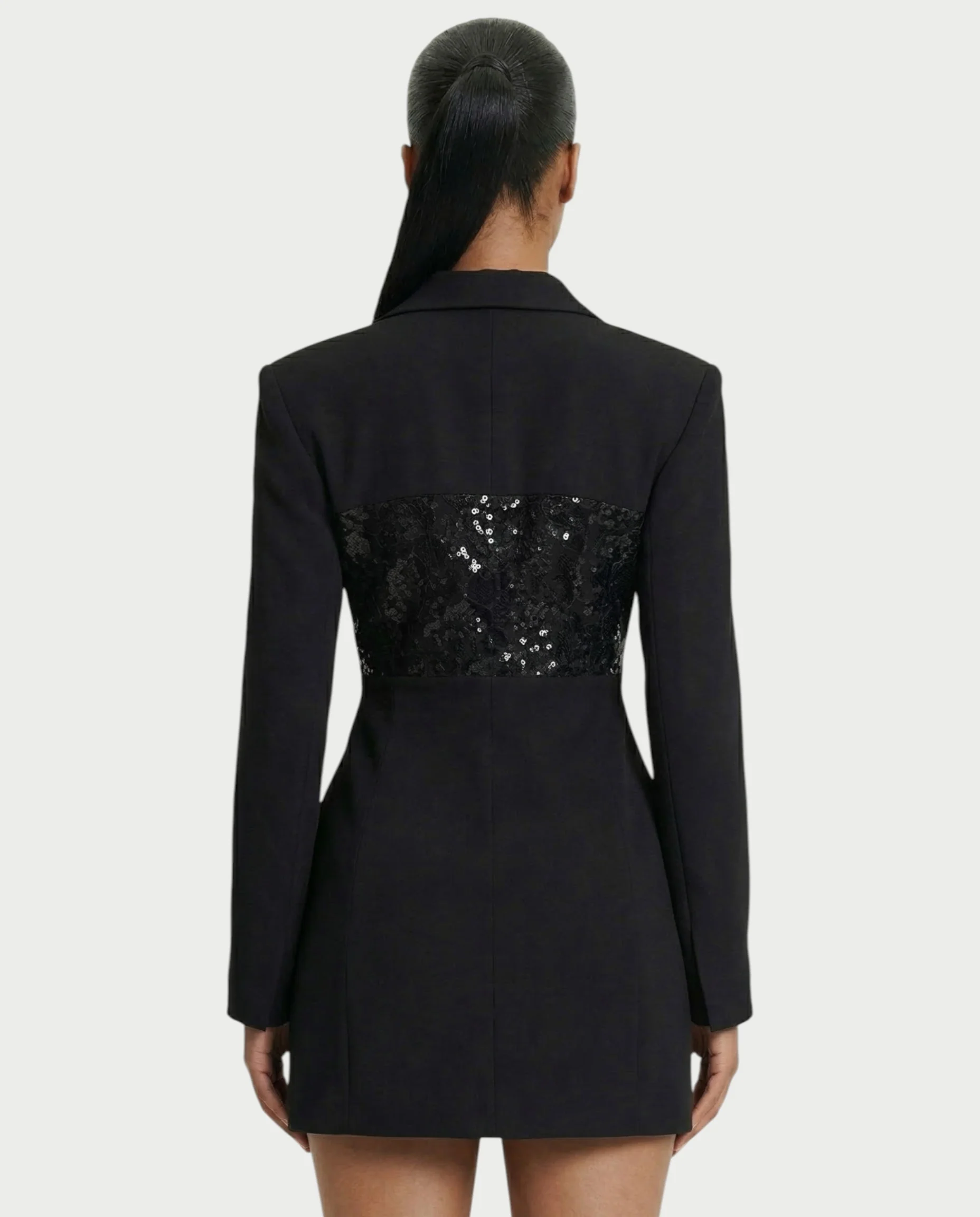 VARENA Sequin Lace Cinched Blazer Mini Dress - Image 5