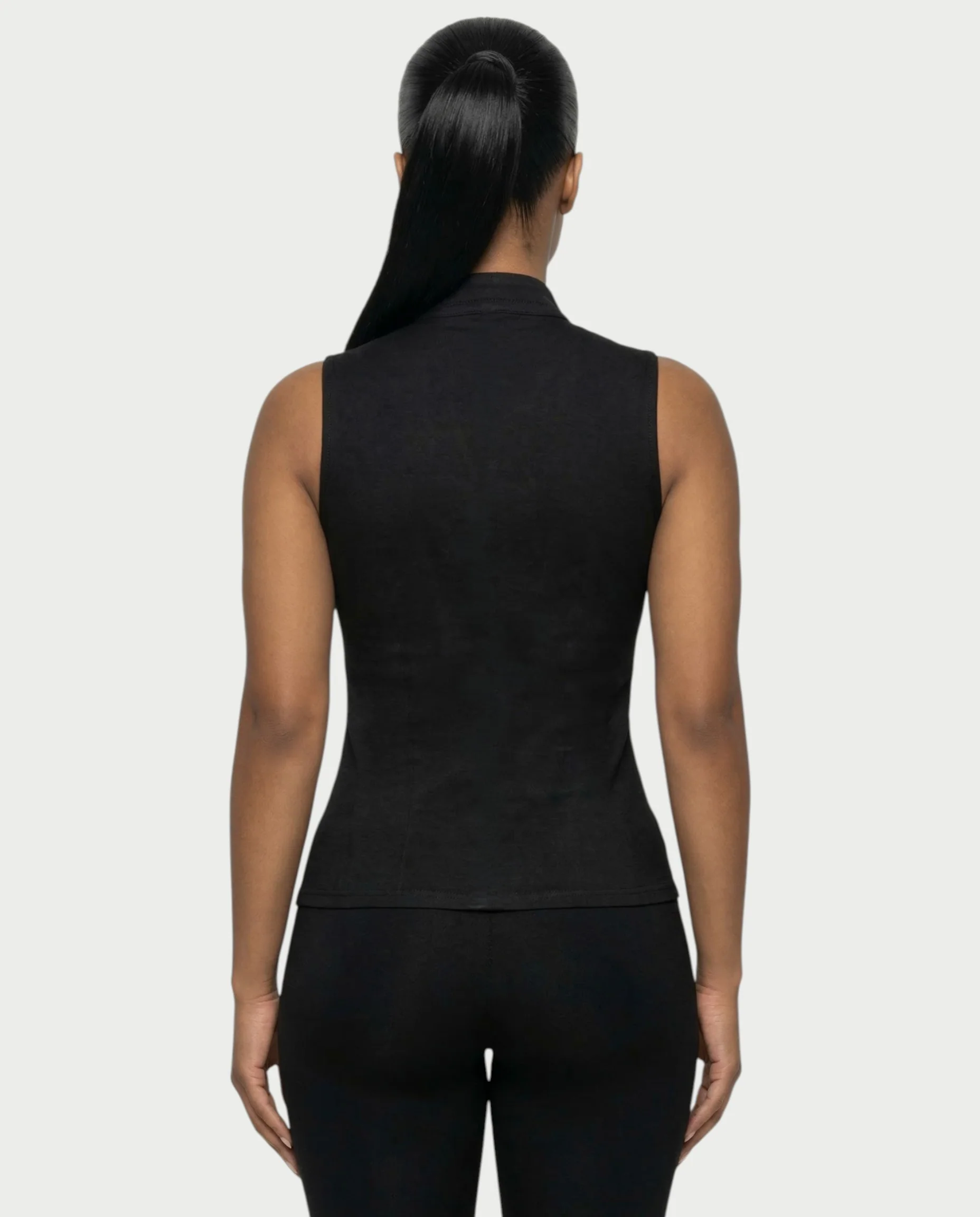 VELENA Lace-Up Zip-Front Vest Top - Image 7