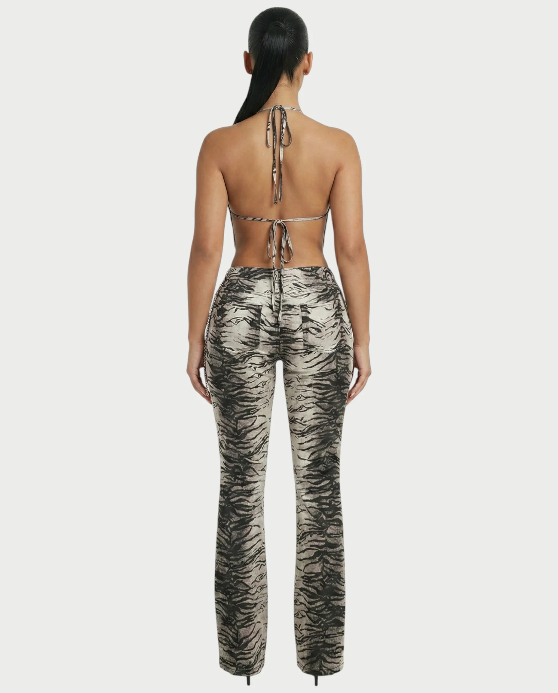 VEXA Zebra Print Top and Denim Jeans Set - Image 2
