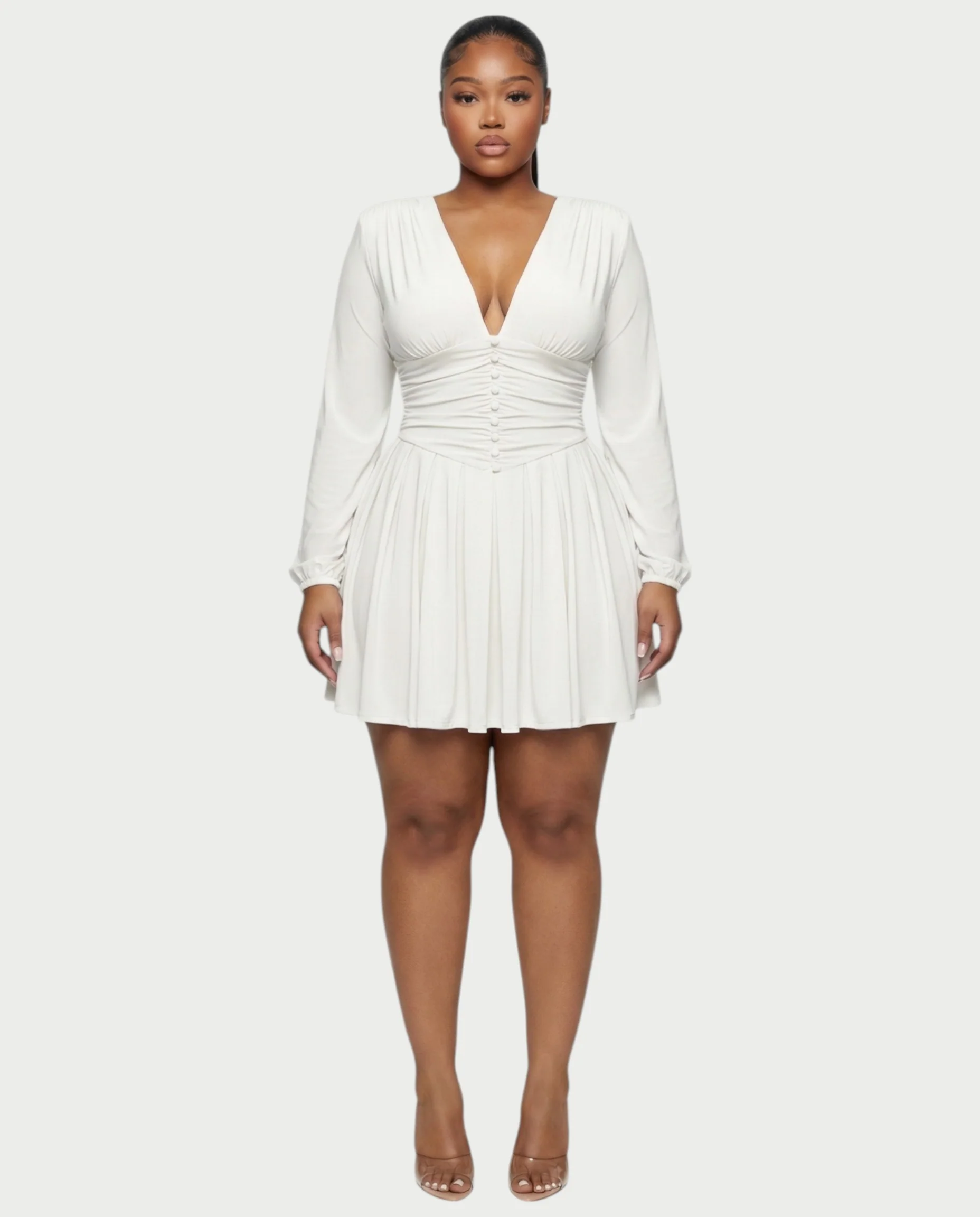 VINNA Waist-cinching Pleated Mini Dress - Image 11