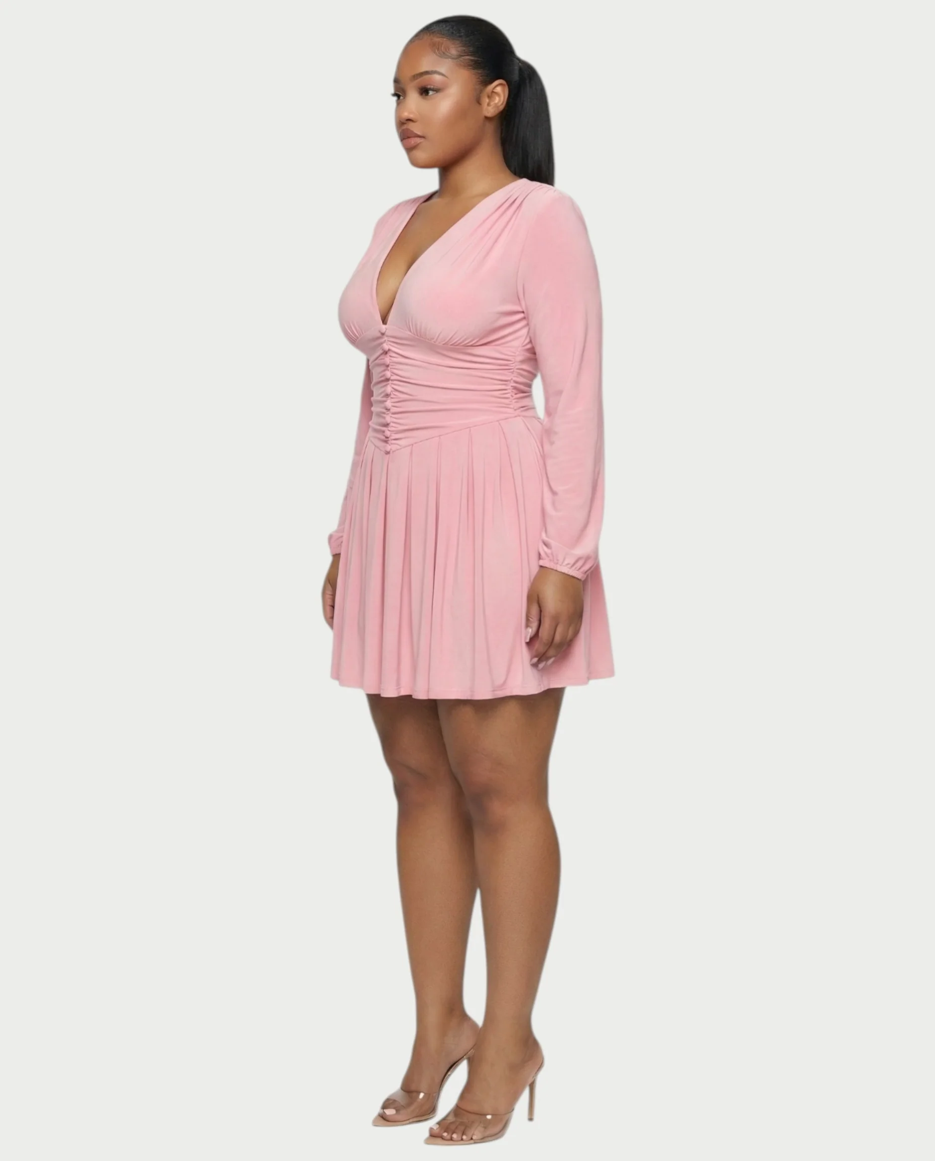 VINNA Waist-cinching Pleated Mini Dress - Image 28