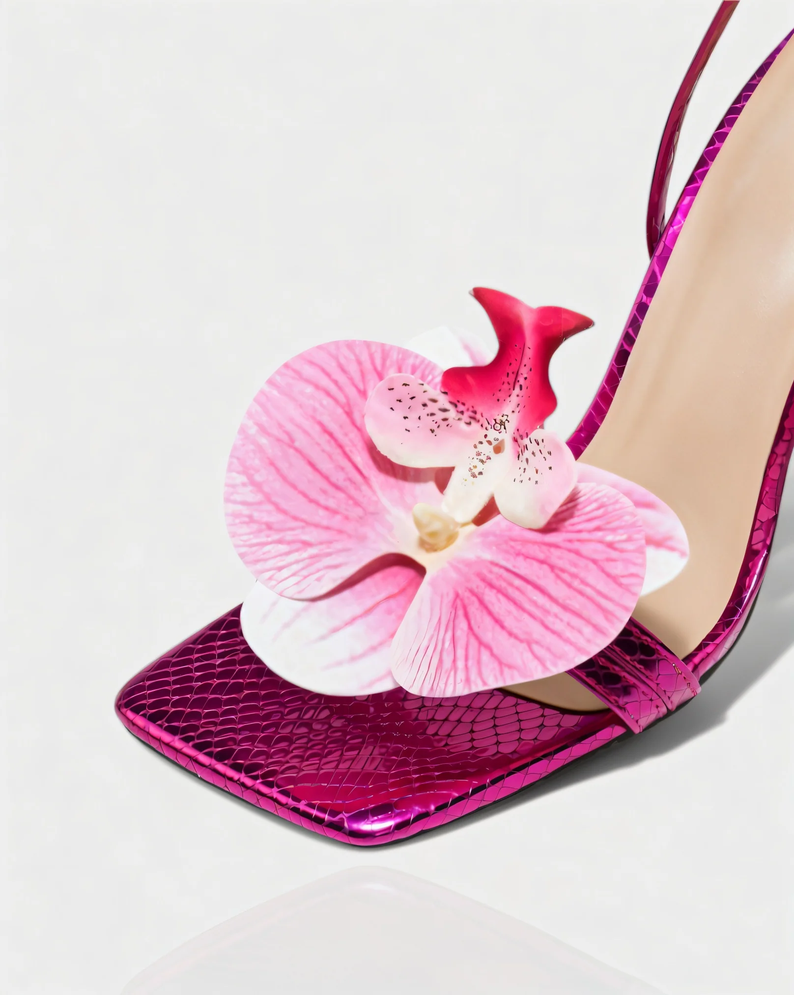 VIONA Orchid Bloom Ankle Strap Heels - Image 5