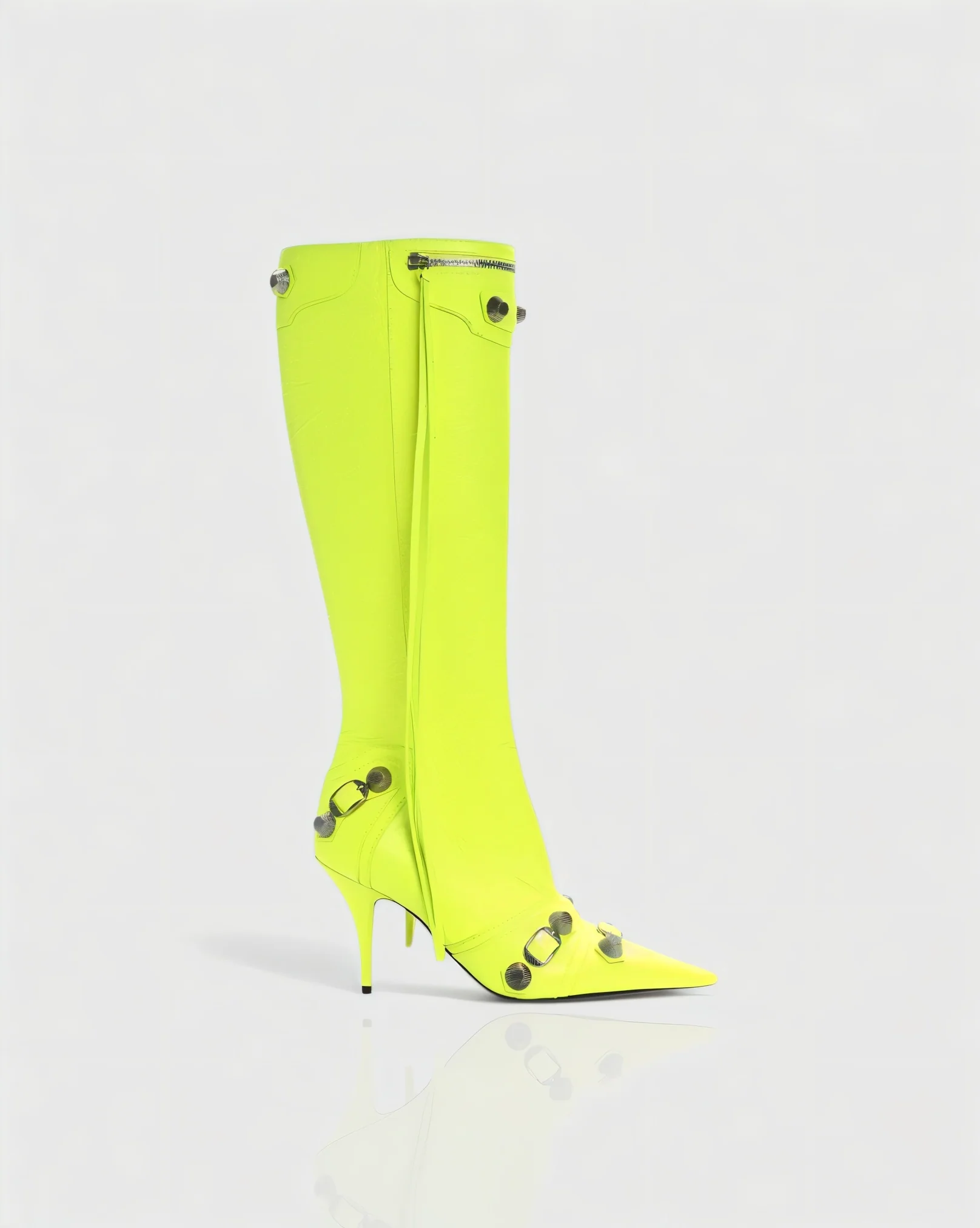 WENA Studded Pointed Toe Knee-High Boots - Image 14