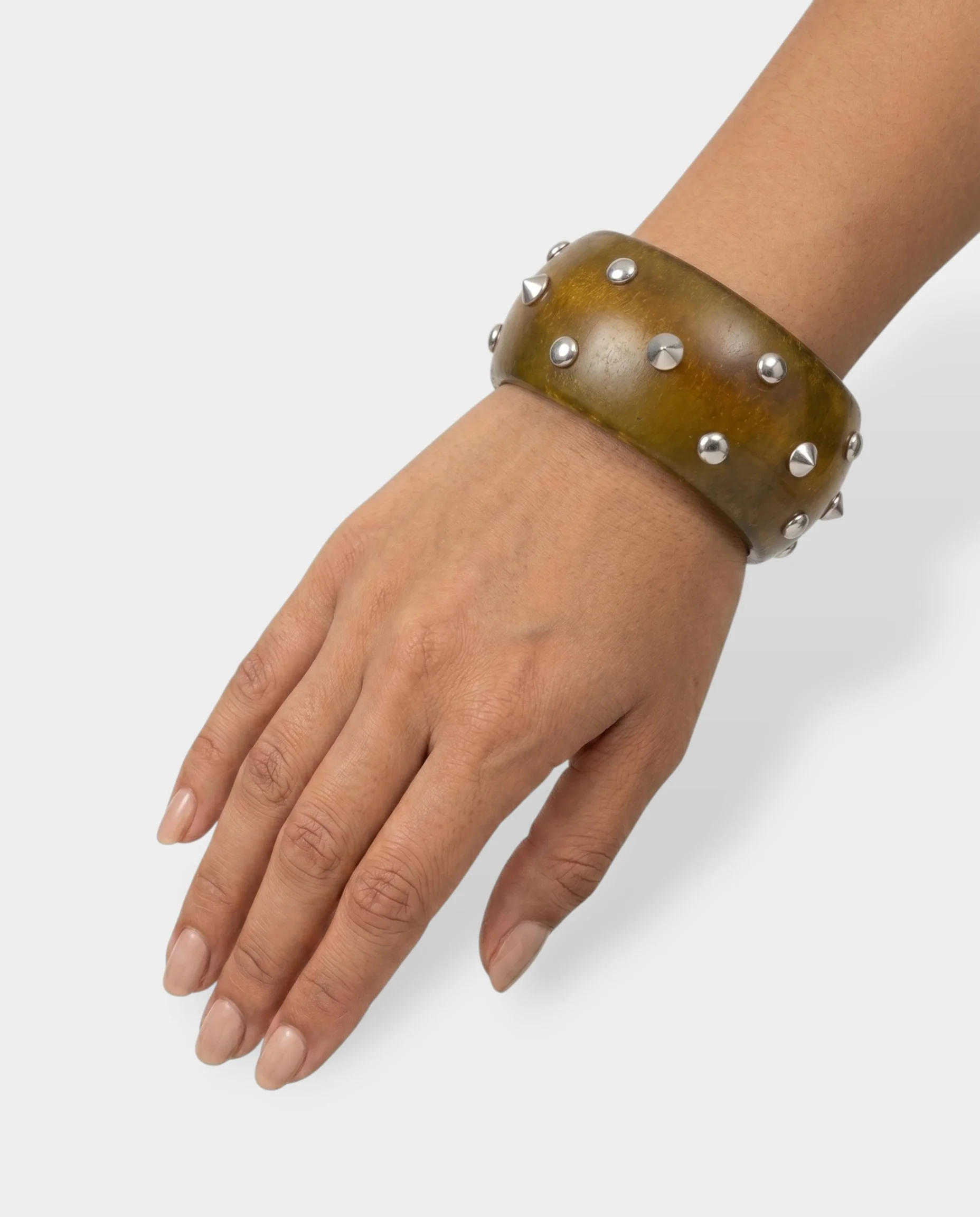 Wooden Studded Cuff Bracelet - Image 5