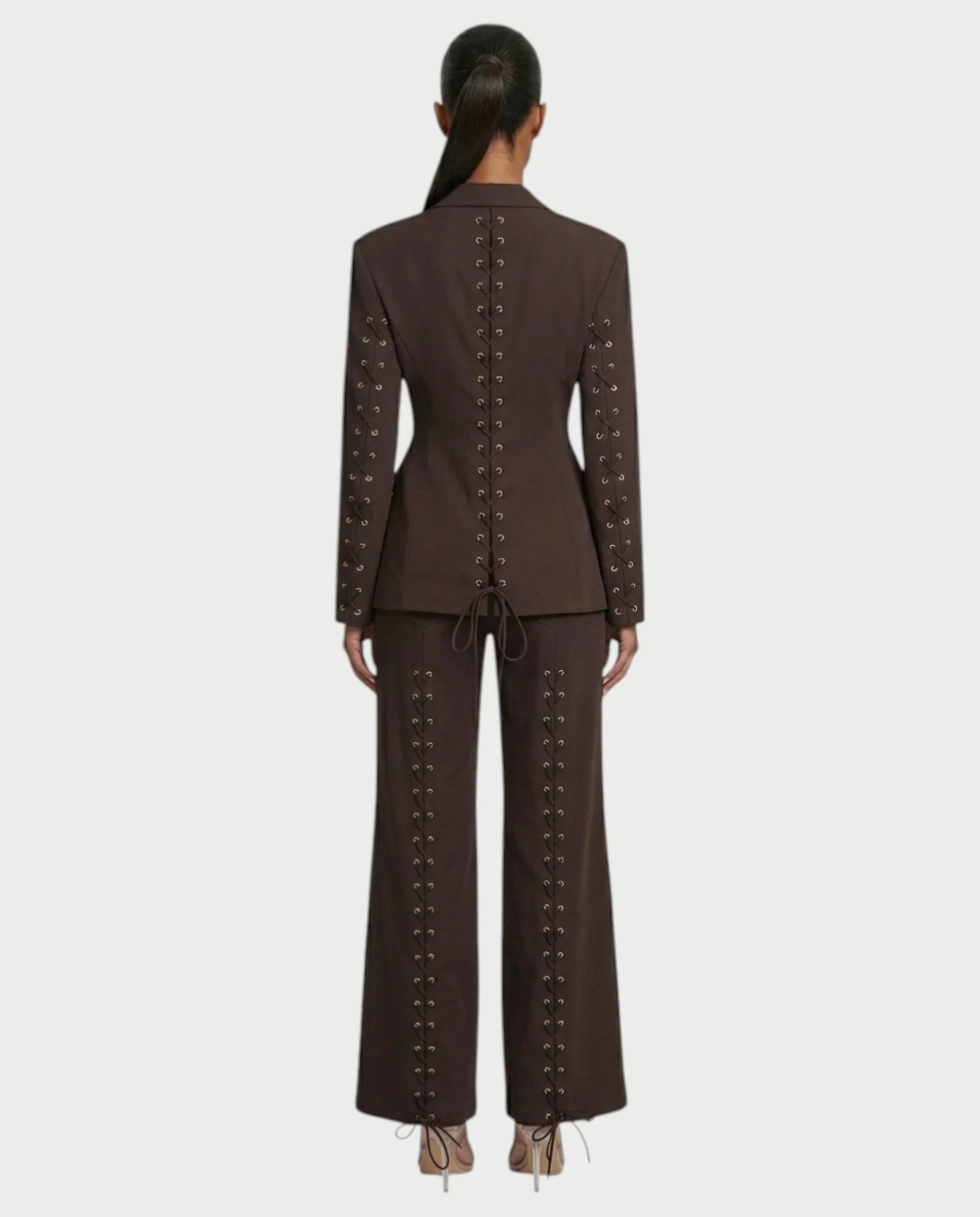 XAVIA Lace-Up Back Blazer & Trouser Set - Image 16
