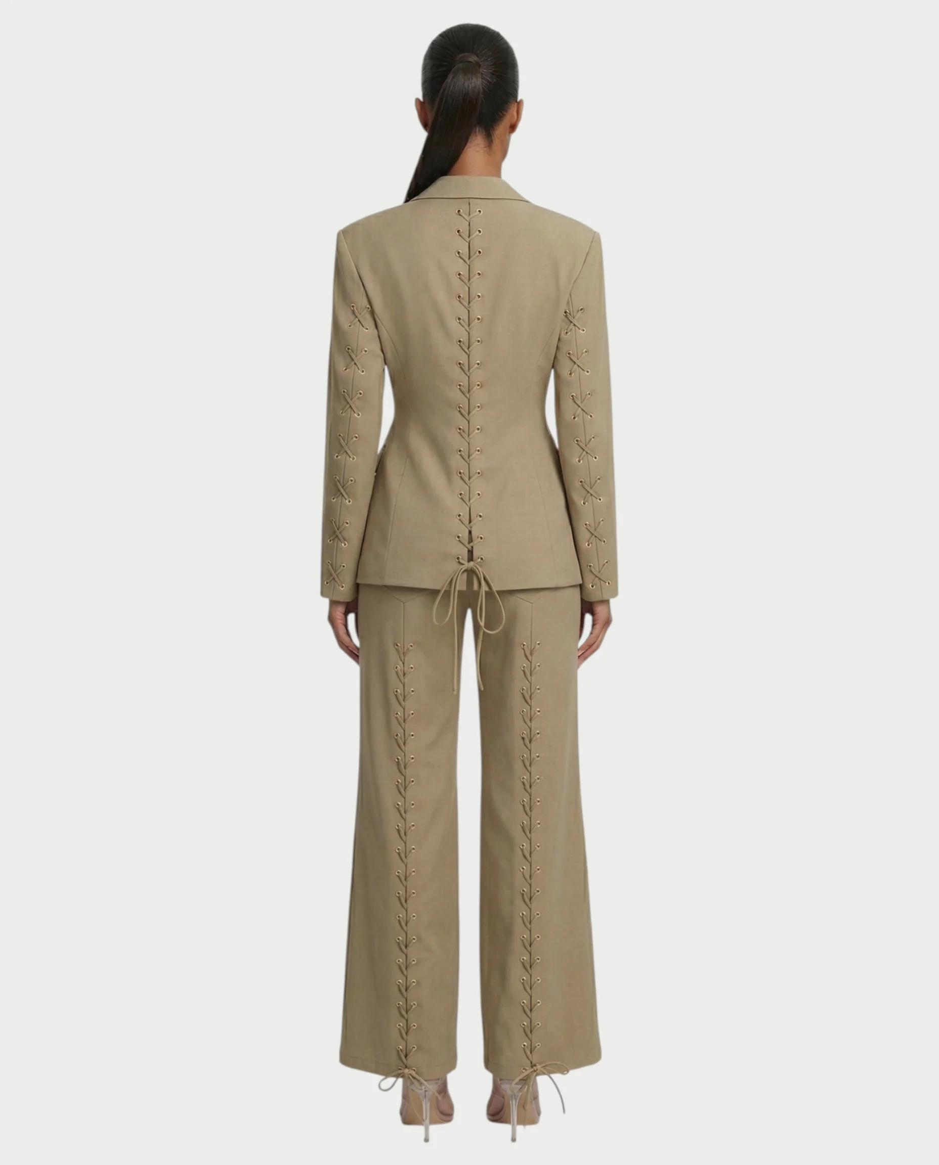 XAVIA Lace-Up Back Blazer & Trouser Set - Image 9