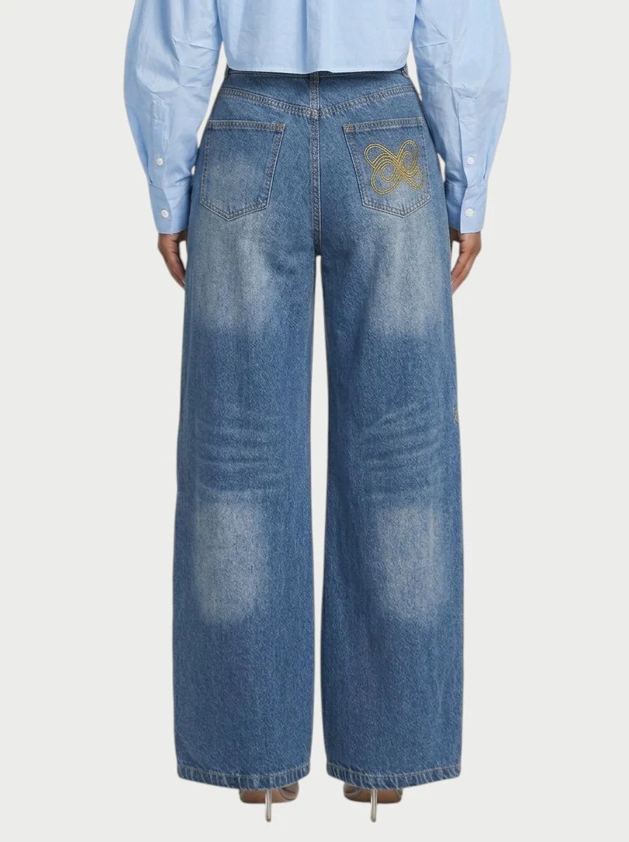 XENA Vintage Wide-Leg High-Waist Denim Pants - Image 5