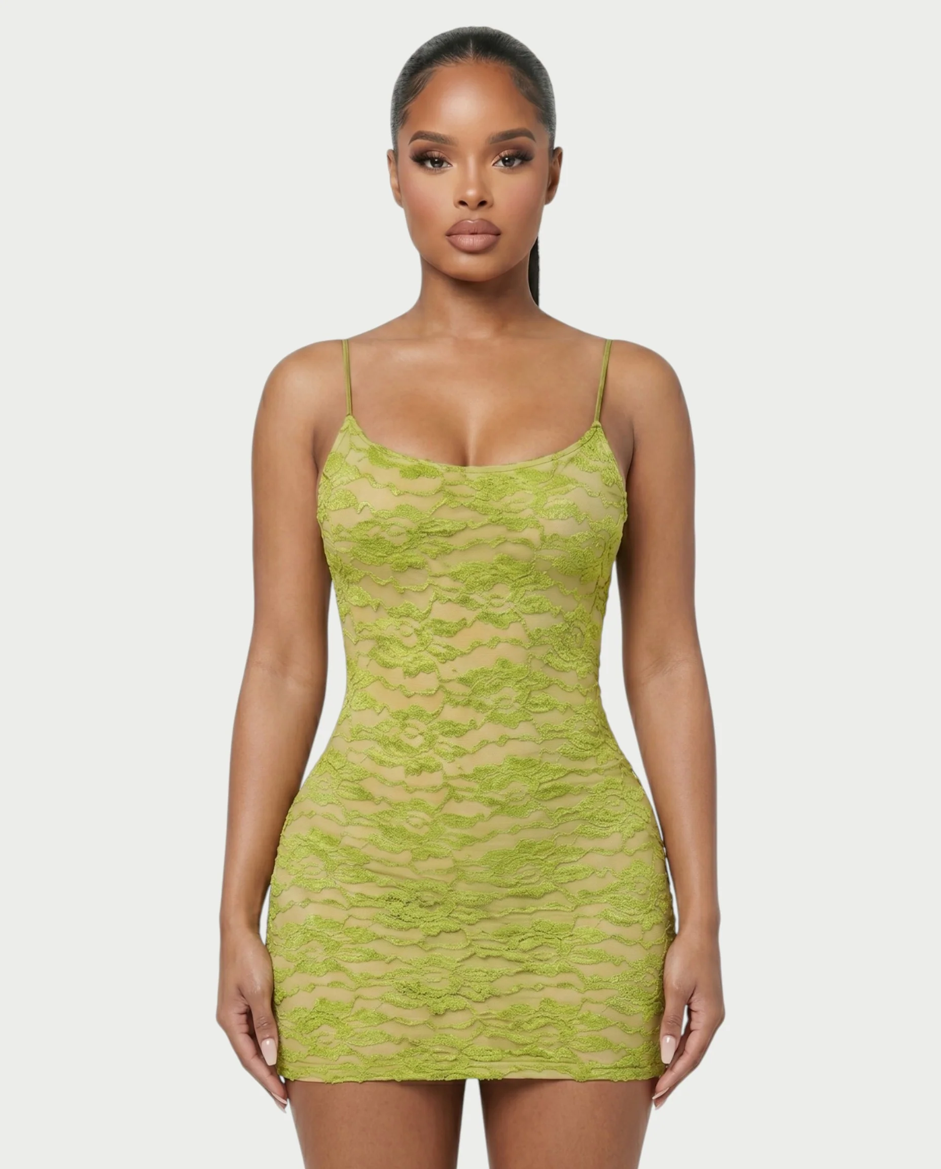 YOLINA Lace Open-Back Bodycon Mini Dress - Image 4