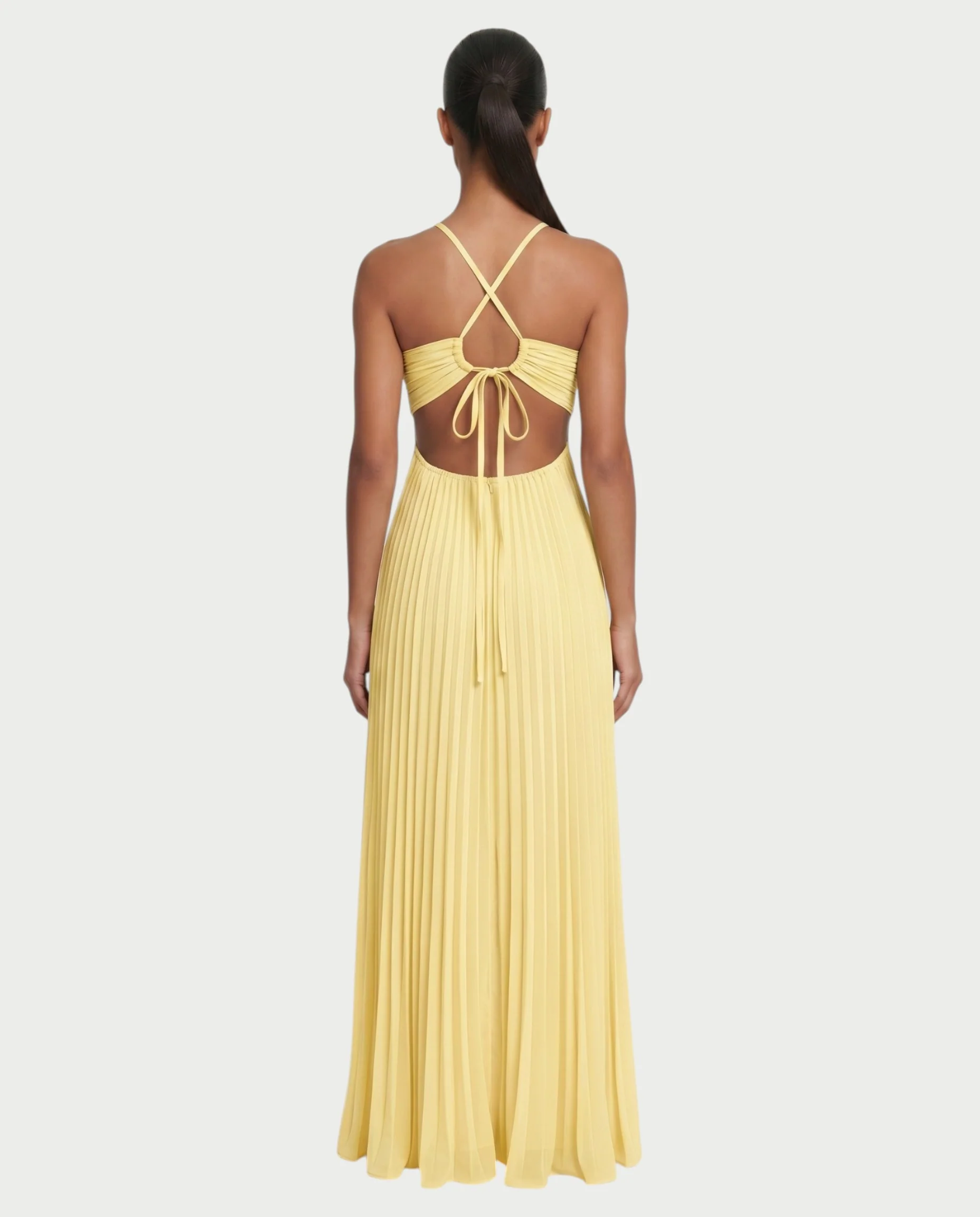 ZAFIEL Ruched Pleated Halter Maxi Dress - Image 17