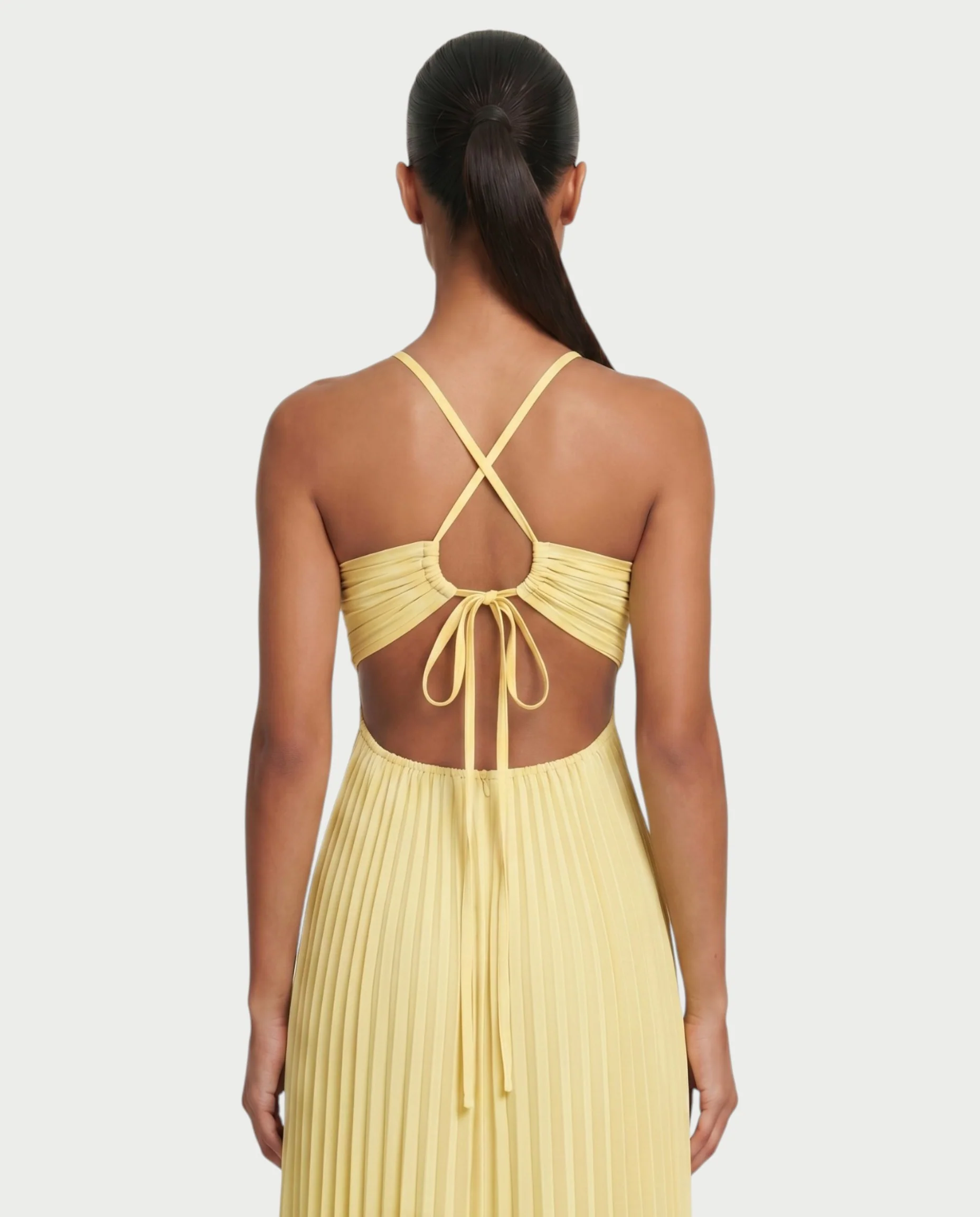 ZAFIEL Ruched Pleated Halter Maxi Dress - Image 20