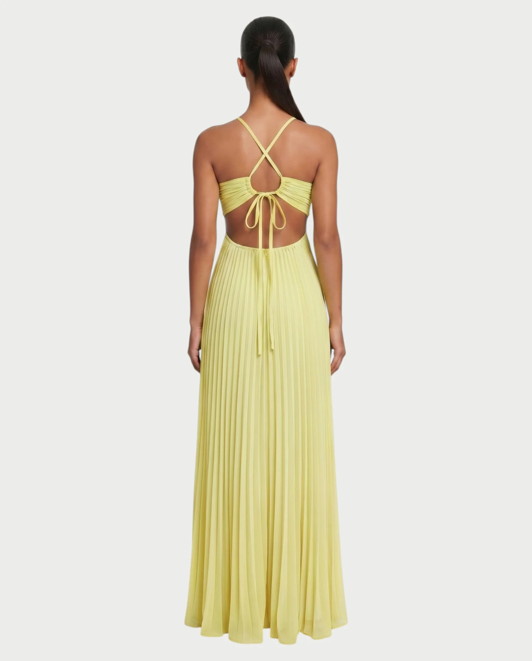 ZAFIEL Ruched Pleated Halter Maxi Dress - Image 27