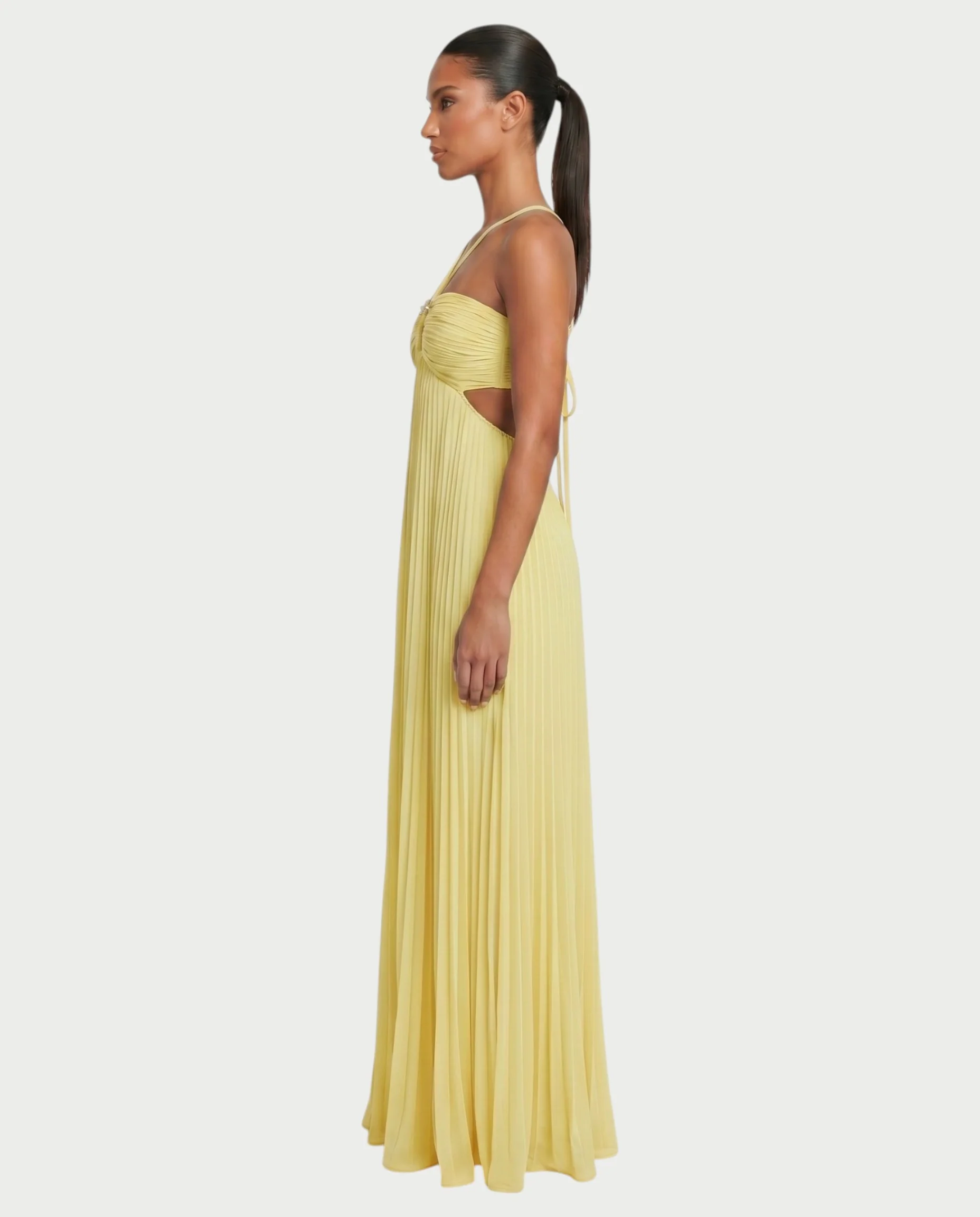 ZAFIEL Ruched Pleated Halter Maxi Dress - Image 28