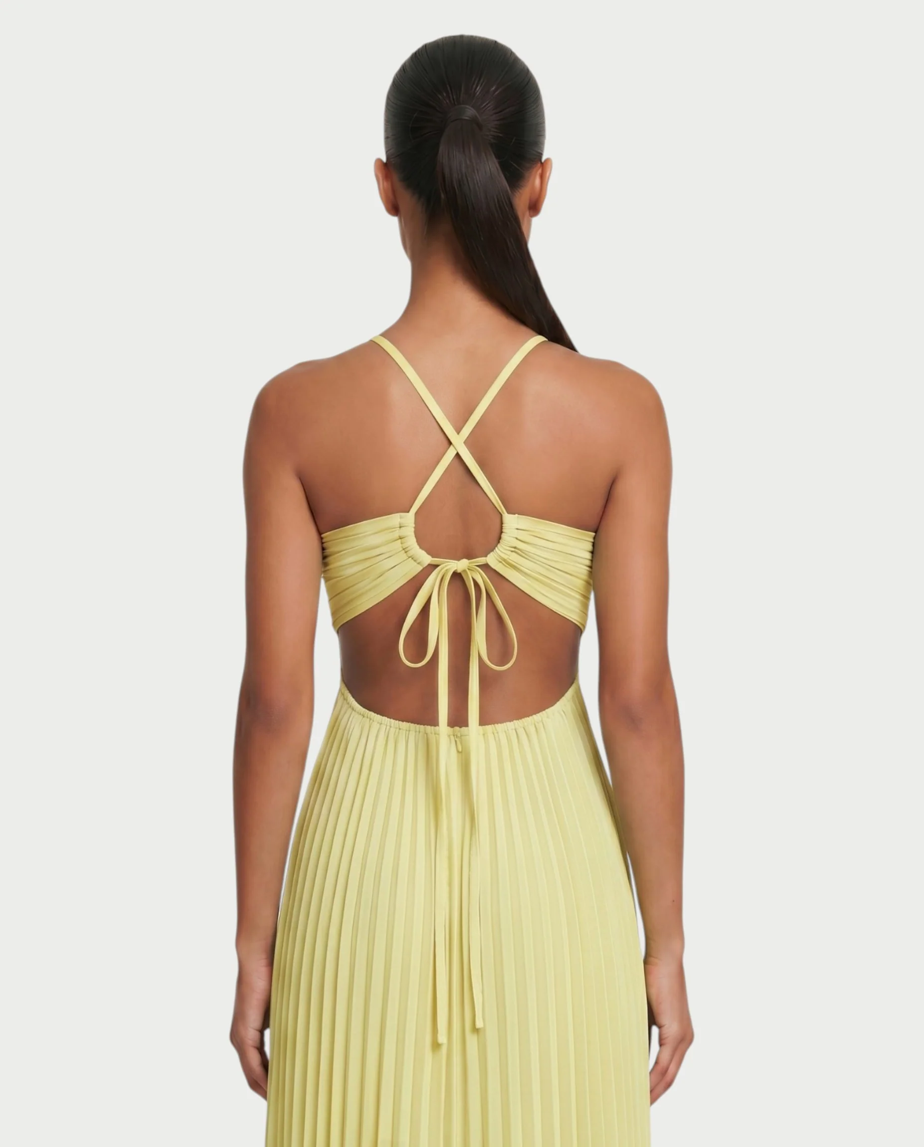 ZAFIEL Ruched Pleated Halter Maxi Dress - Image 30