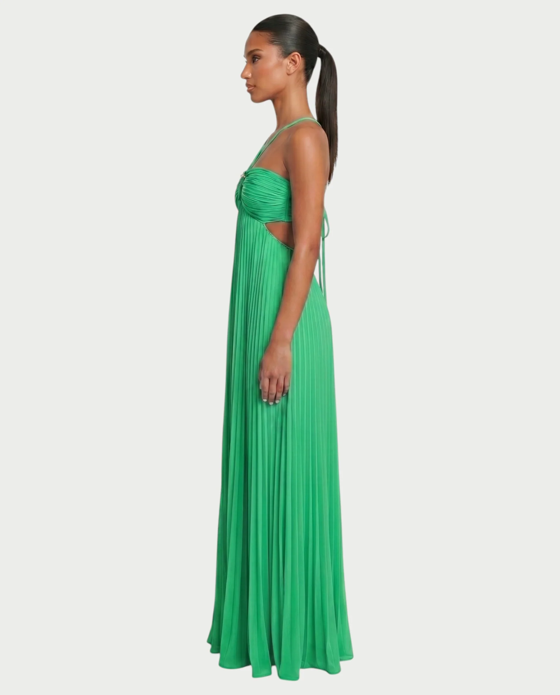 ZAFIEL Ruched Pleated Halter Maxi Dress - Image 38