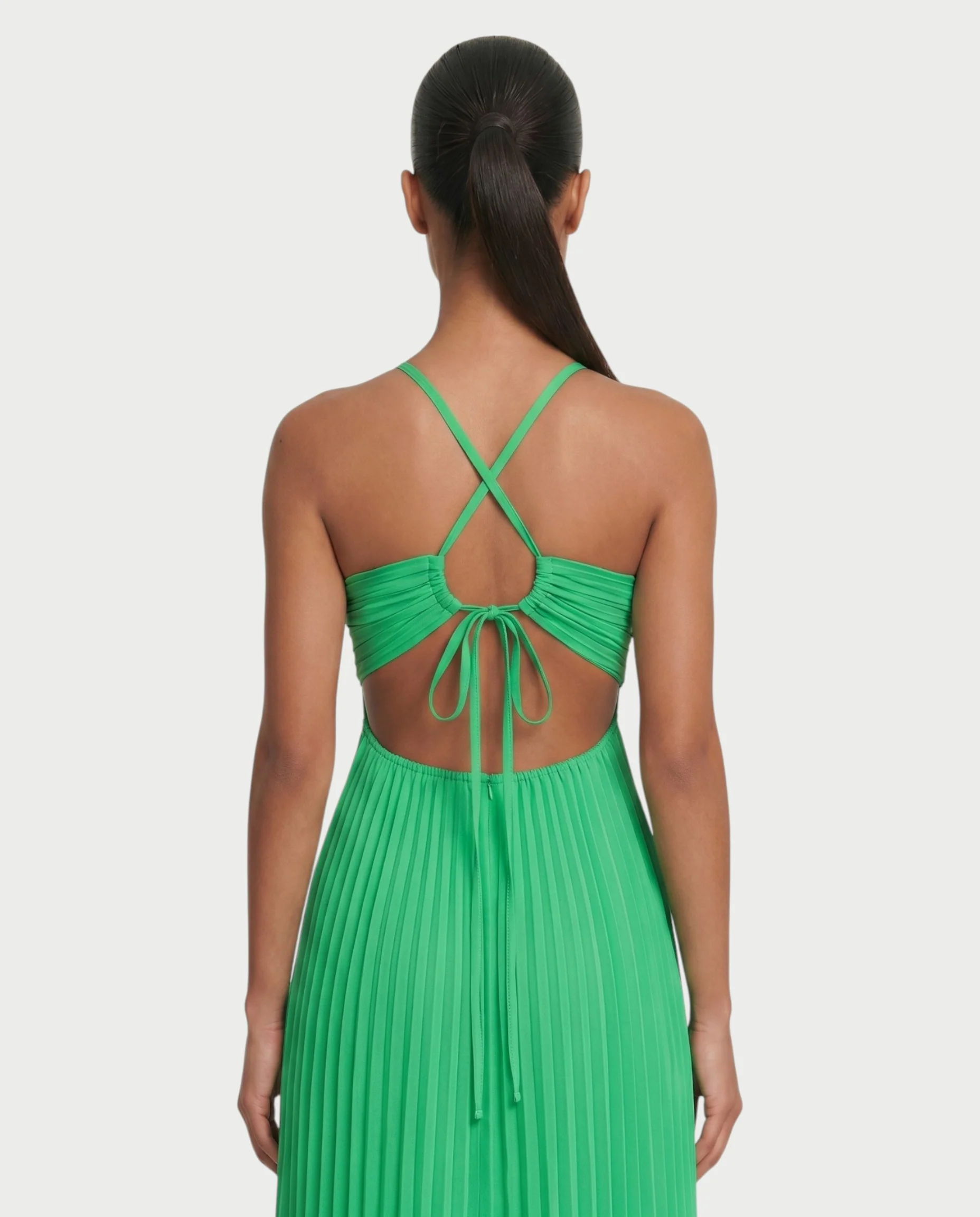 ZAFIEL Ruched Pleated Halter Maxi Dress - Image 40