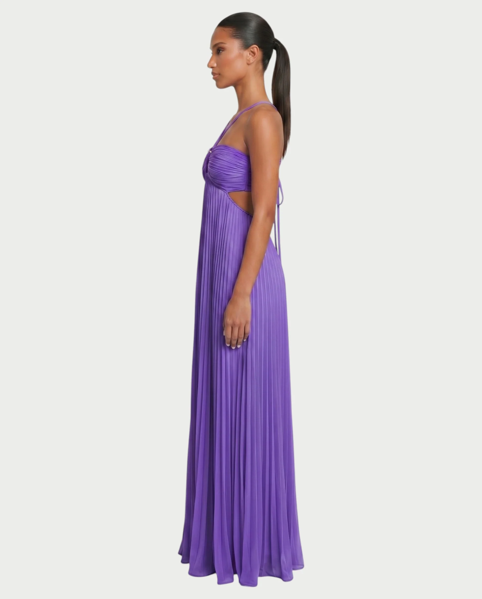 ZAFIEL Ruched Pleated Halter Maxi Dress - Image 48