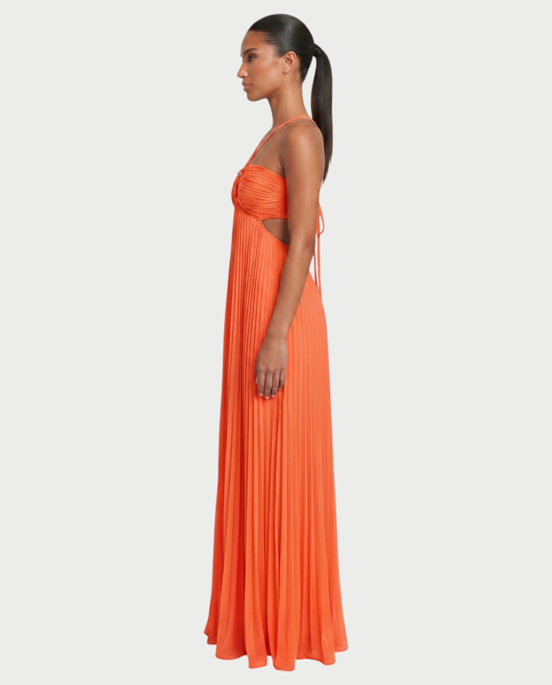 ZAFIEL Ruched Pleated Halter Maxi Dress - Image 53