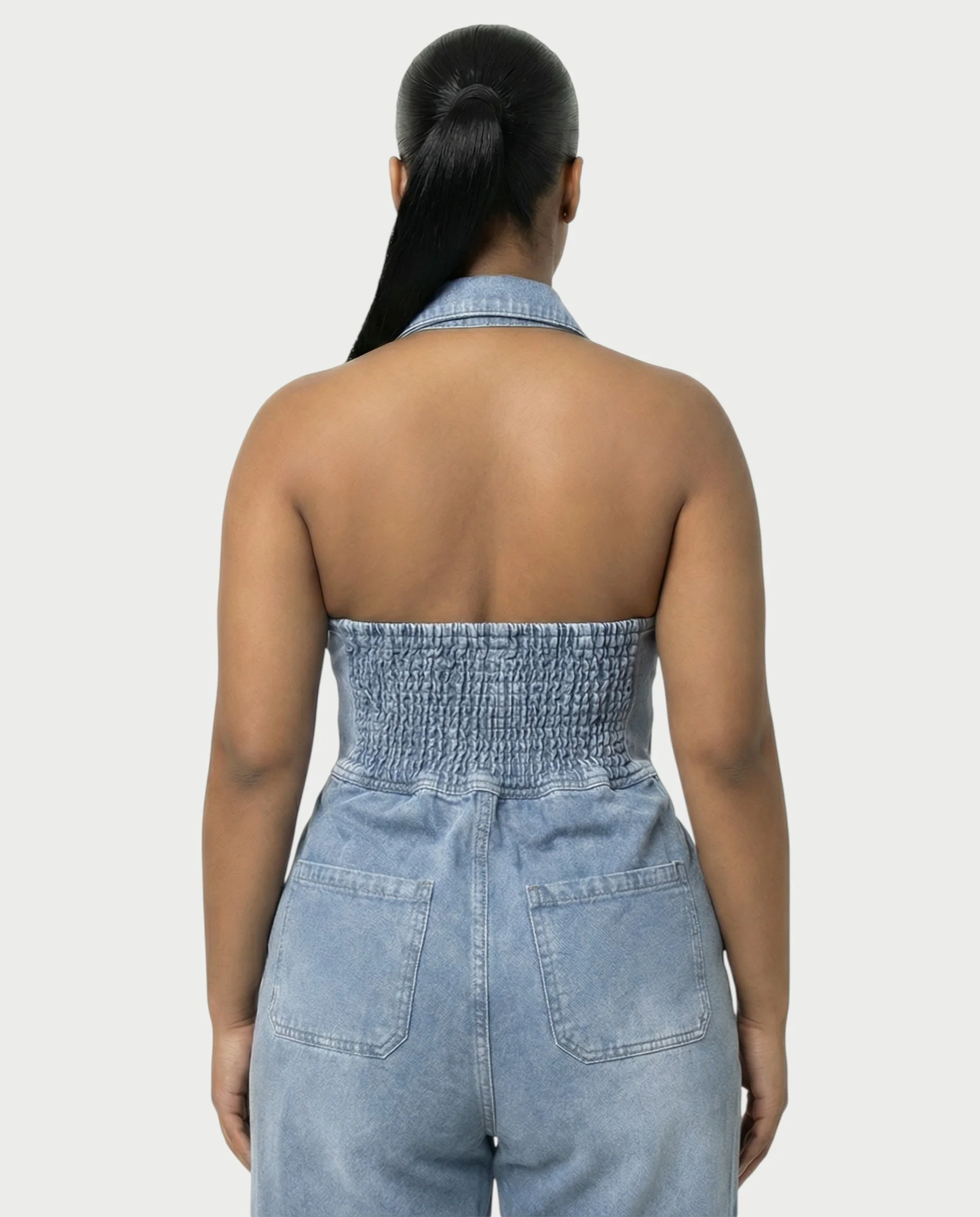 ZALEN Denim Wide-Leg Jumpsuit - Image 10