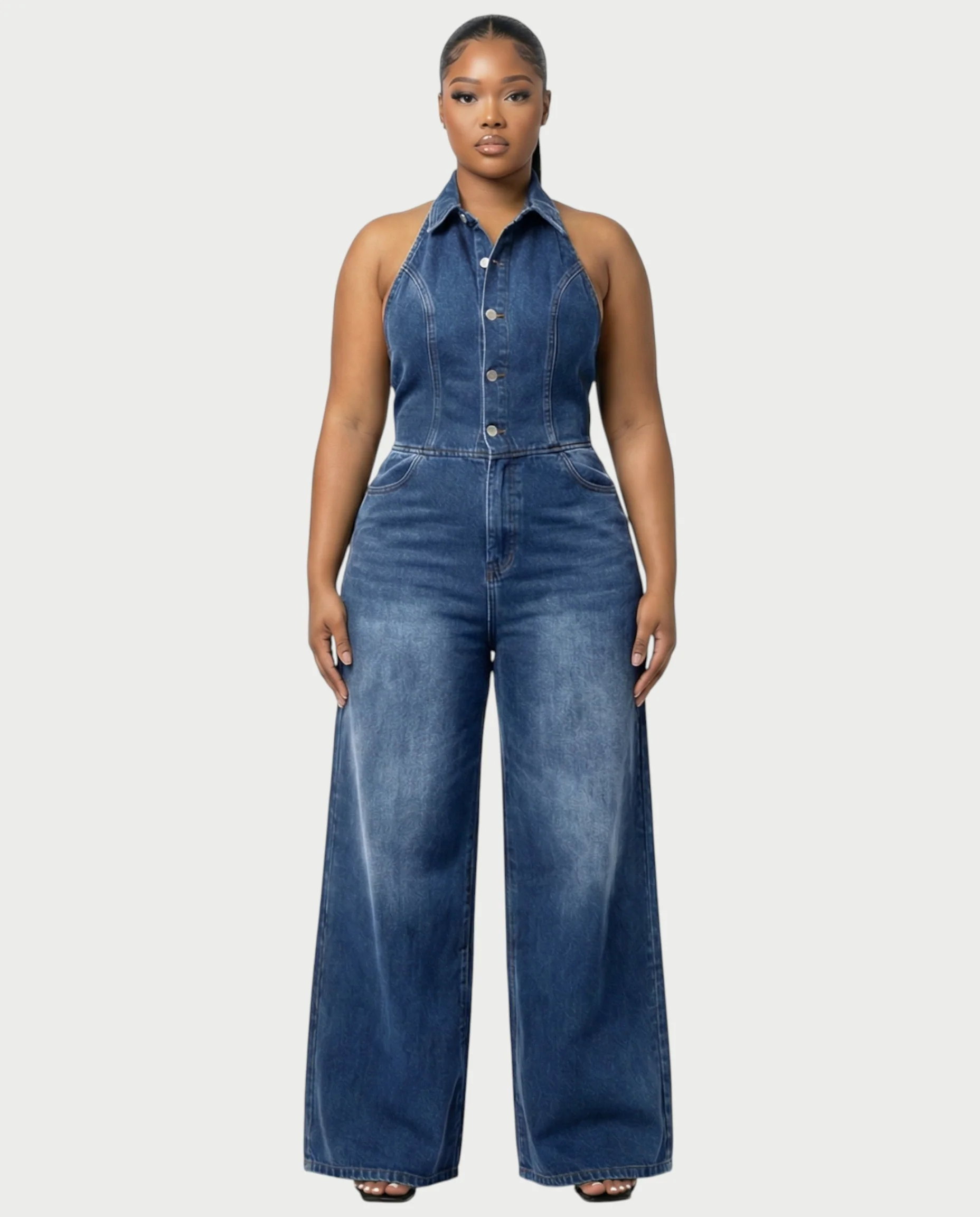 ZALEN Denim Wide-Leg Jumpsuit - Image 11