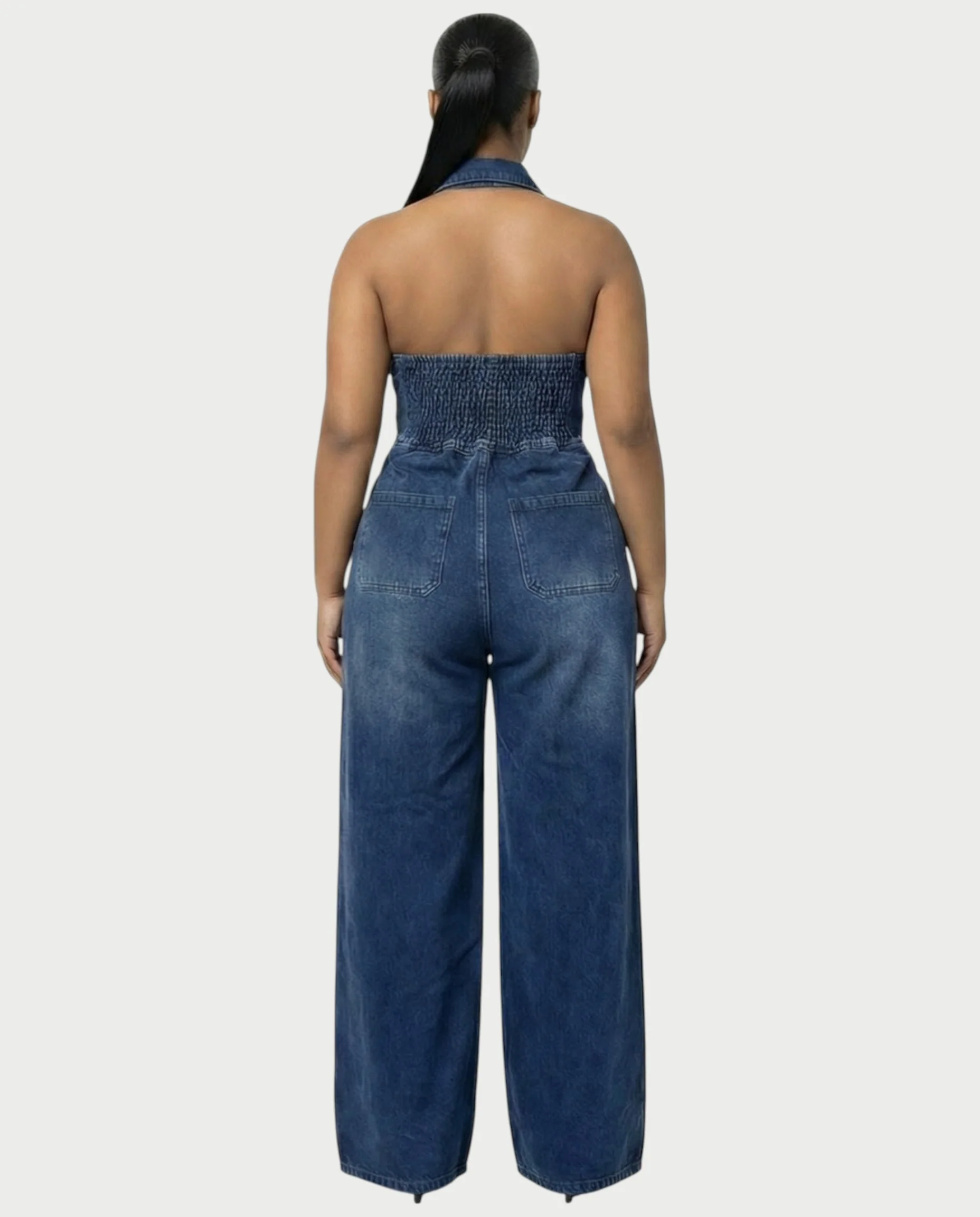 ZALEN Denim Wide-Leg Jumpsuit - Image 12